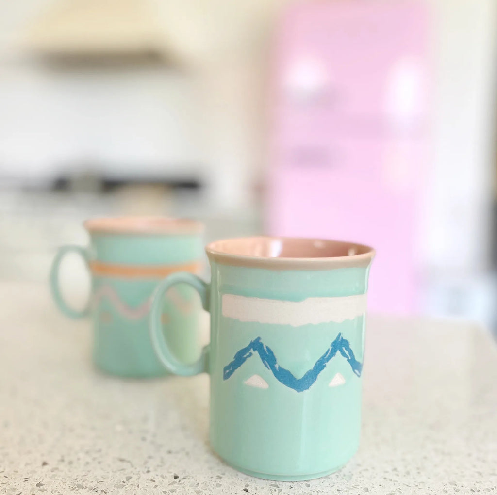 Mug pastel vintage motifs géométriques - Club Barbara