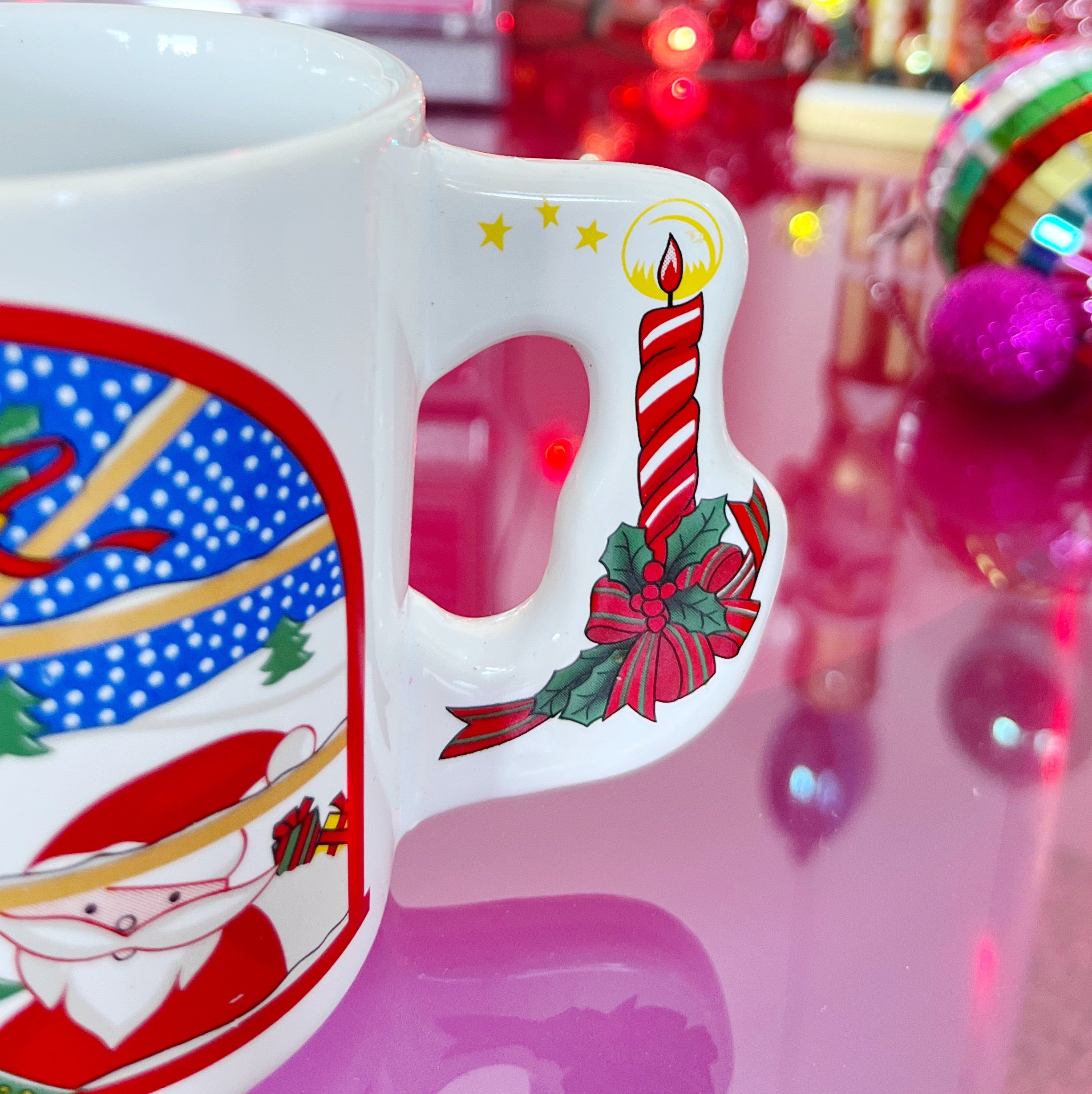 Mug vintage bougie de Noël