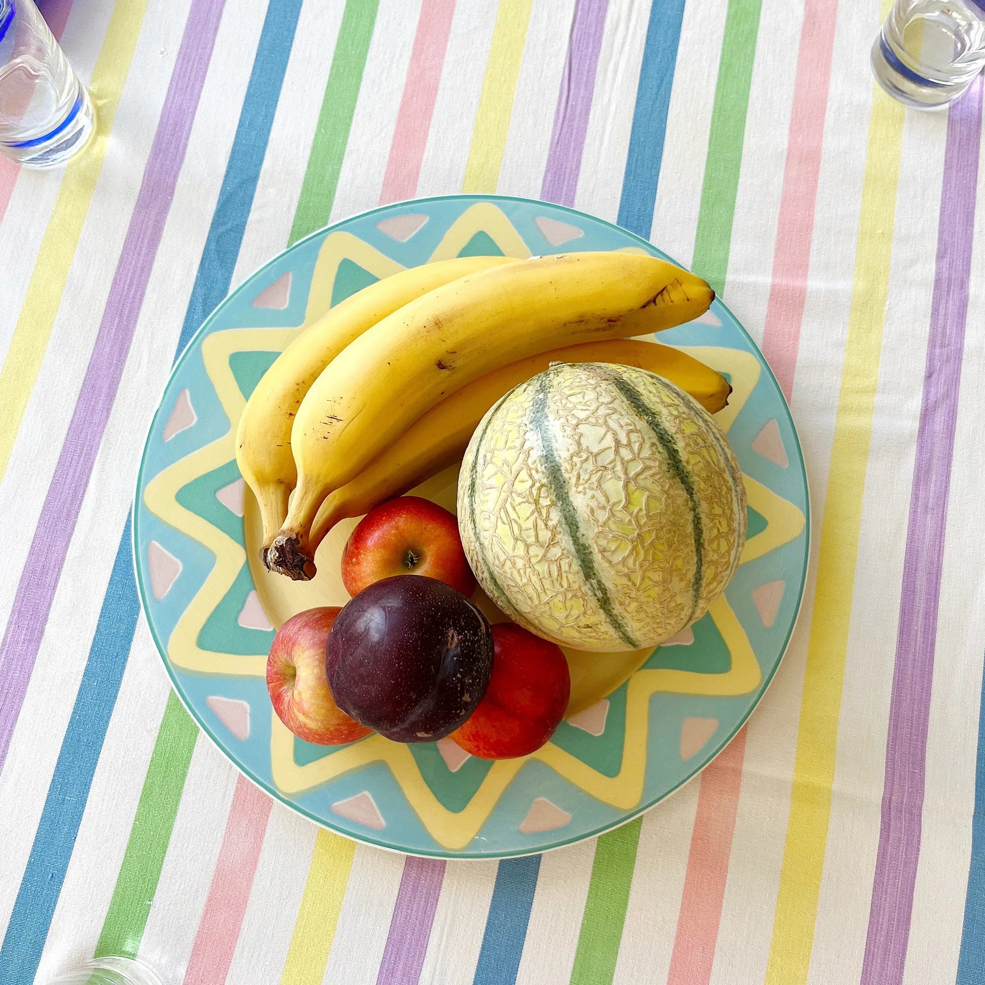 Nappe et serviettes rayures pastel - Club Barbara