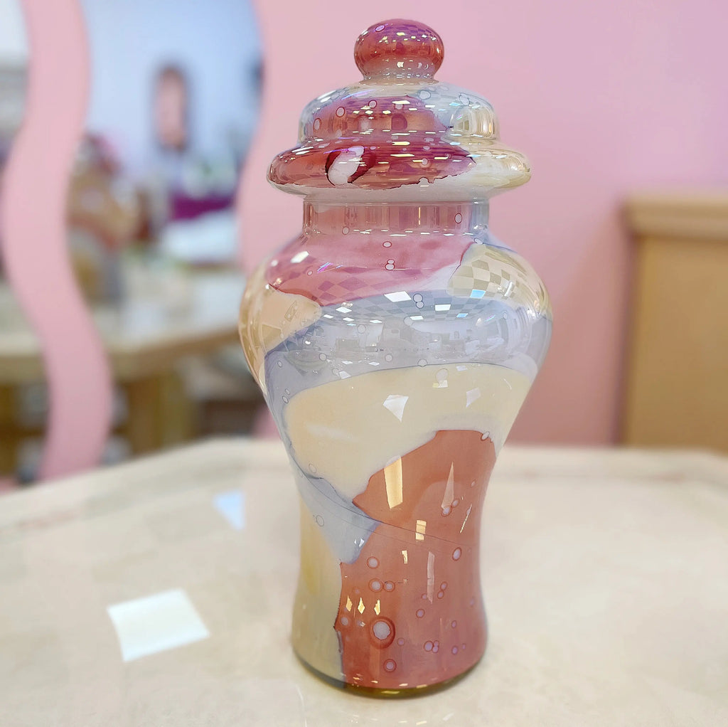 Bonbonnière vintage pastel pour console laiton Club Barbara
