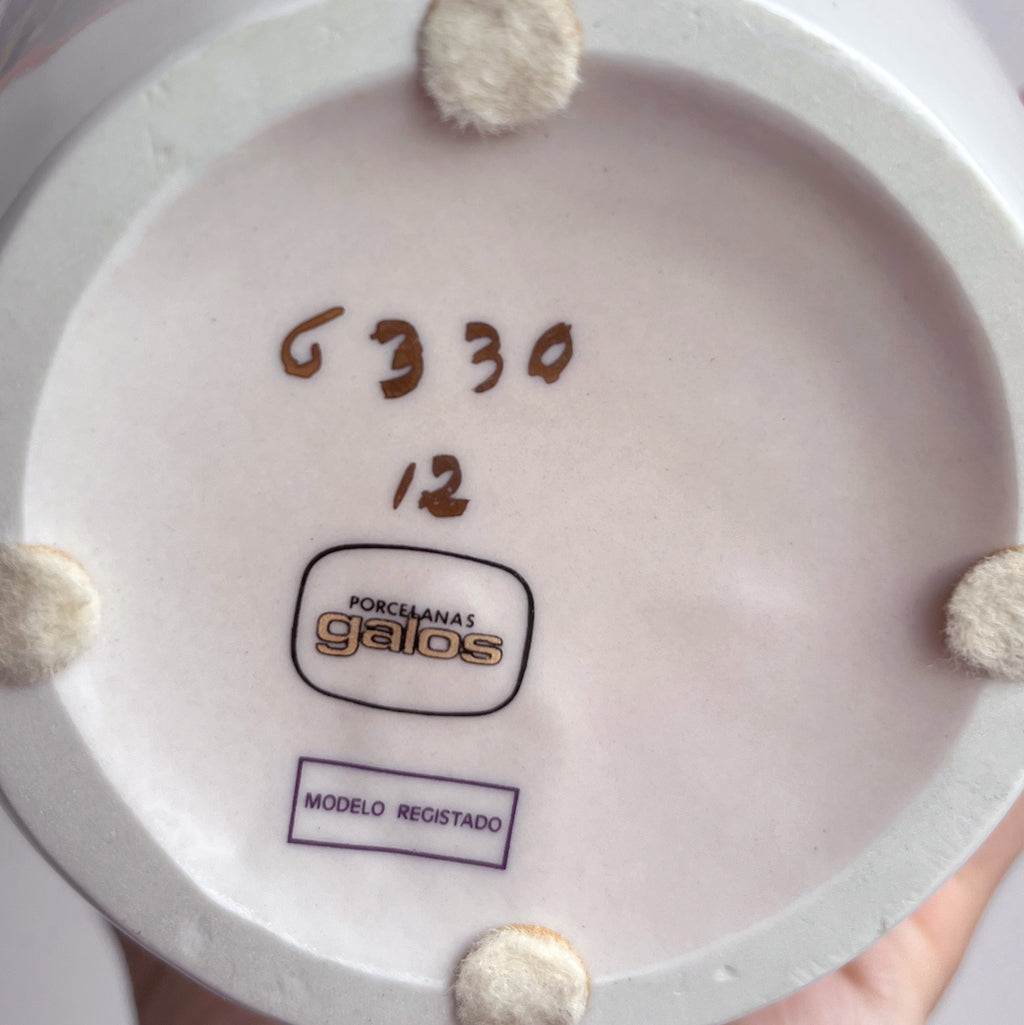 Vase en porcelaine Galos, pastel & chrome, Espagne, années 80