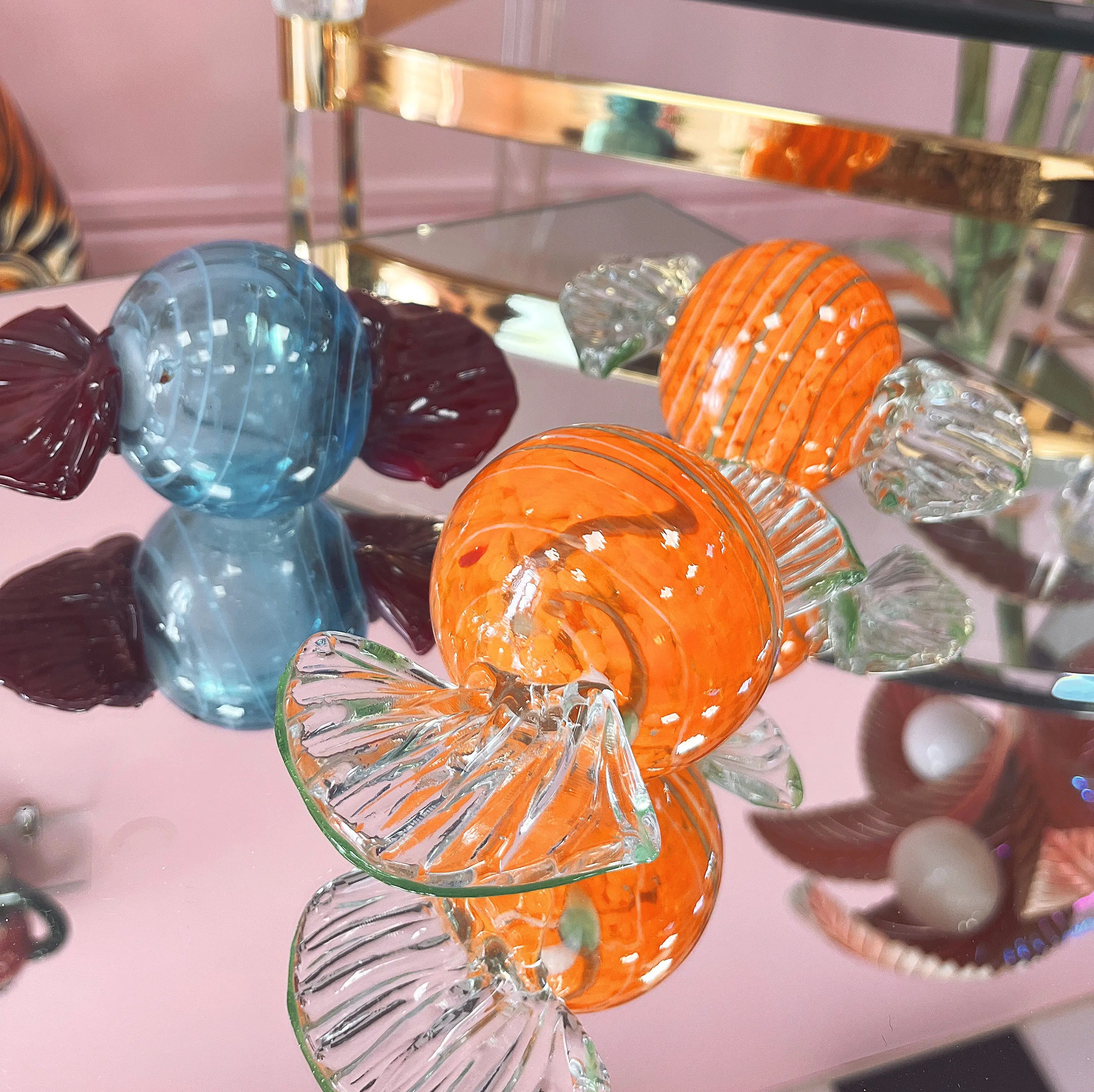 Objet décoratif vintage en verre de Murano, ensemble de bonbons colorés, Club Barbara
