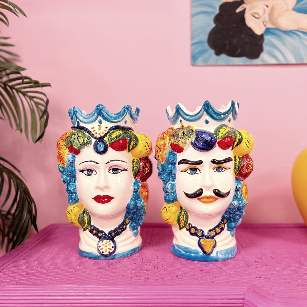 Tête de Maure en céramique italienne, homme, années 80