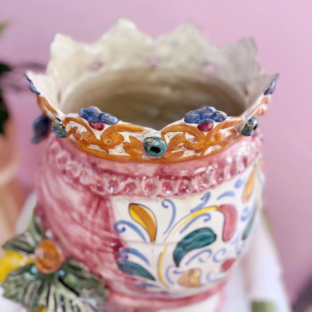 Paire de Têtes de Maure géantes en céramique de Caltagirone, atelier G. Romano, Sicile, années 1960-1970 - Club Barbara