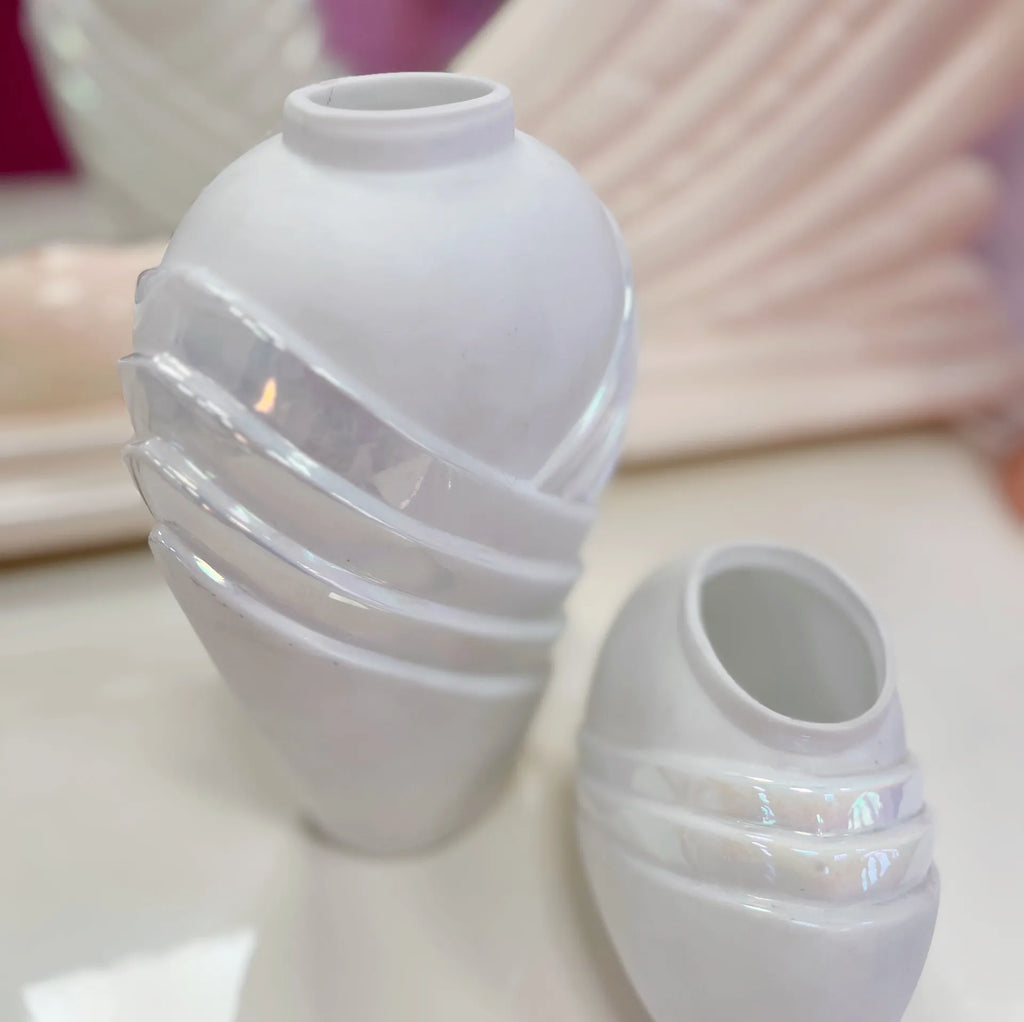 Paire de vases 80s drapés iridescent - Club Barbara