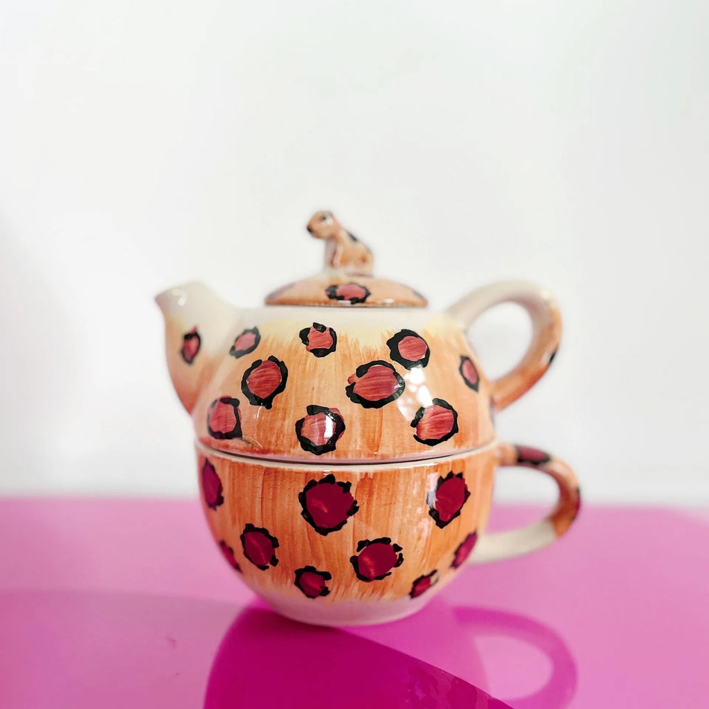 Petite théière léopard vintage - Club Barbara