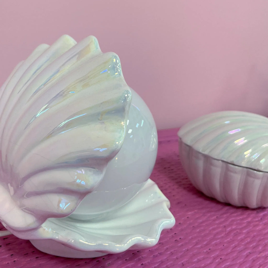 Rare lampe coquillage 80s iridescente - Club Barbara
