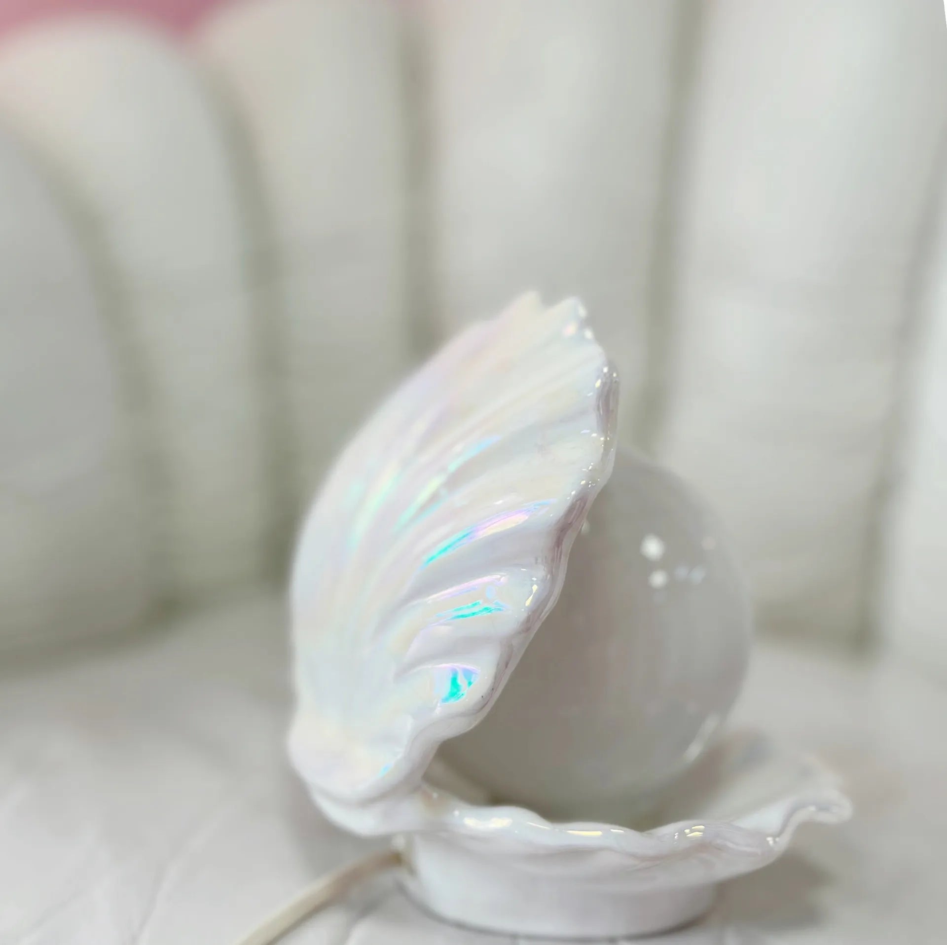 Rare lampe coquillage 80s iridescente - Club Barbara