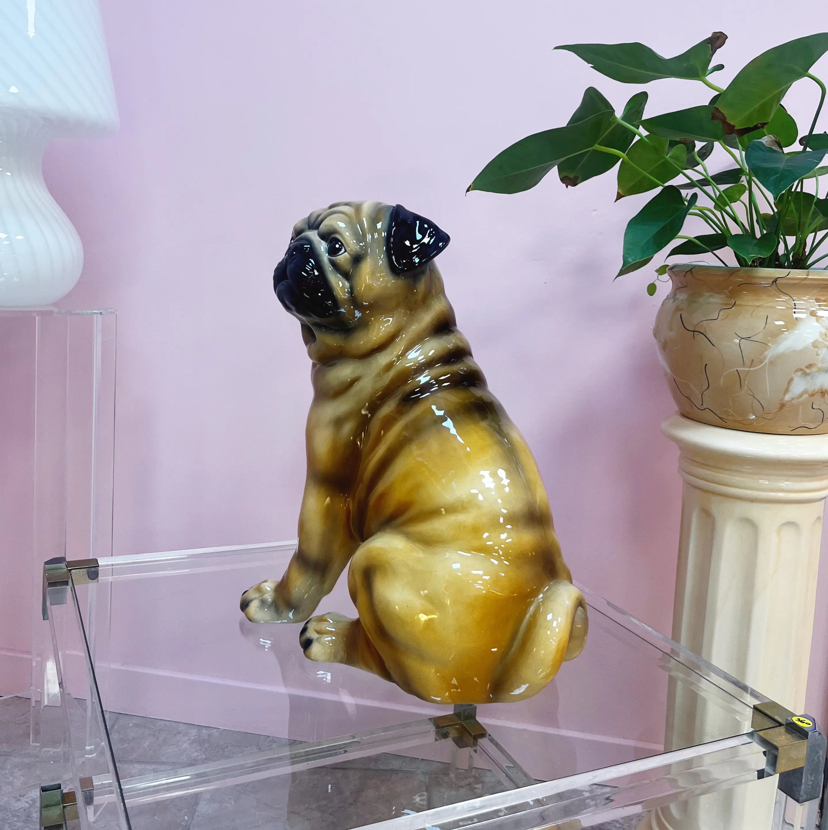 Carlin en céramique italienne peint à la main, années 70