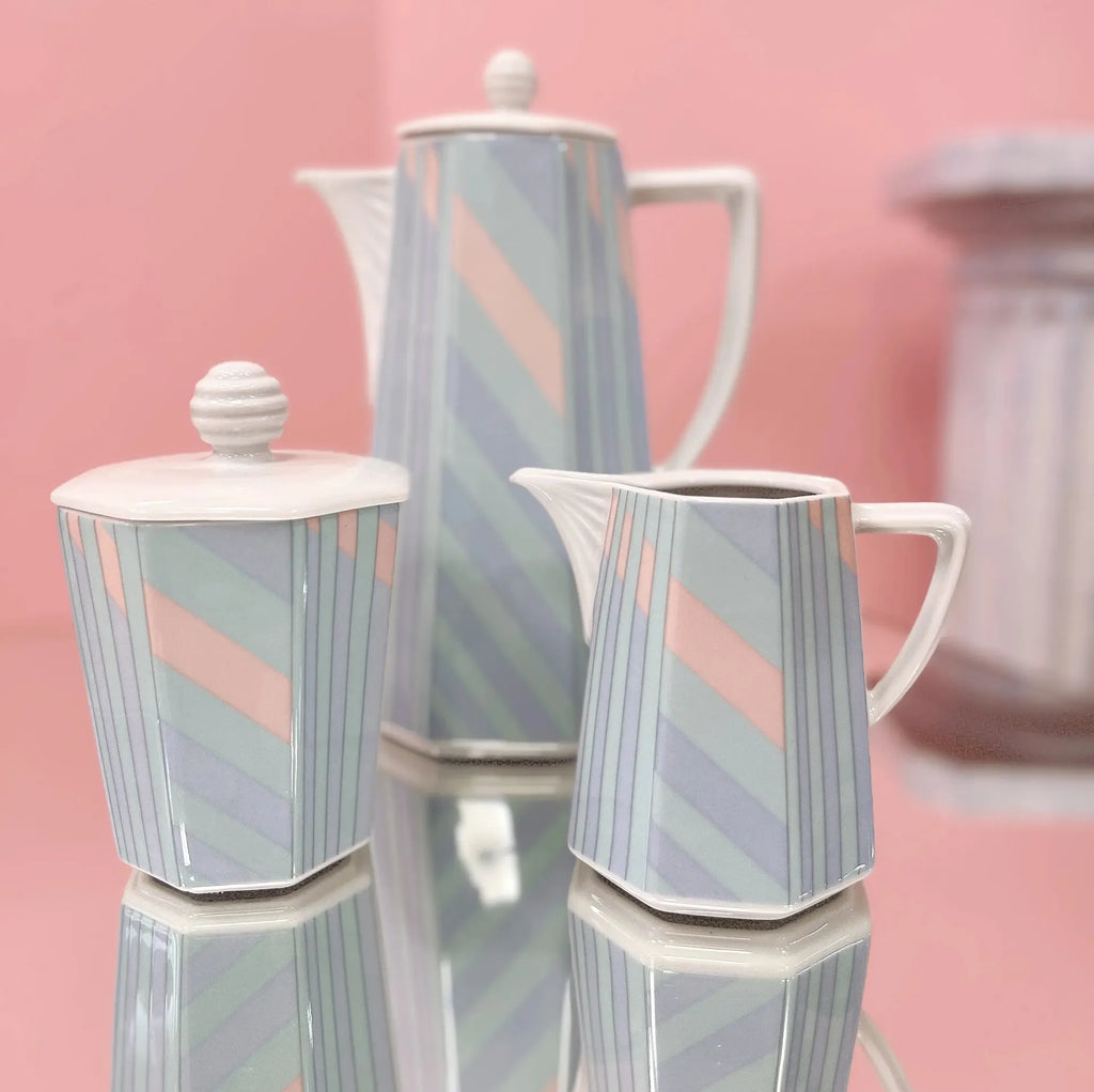 Service à café pastel en porcelaine allemande, années 80. - Club Barbara