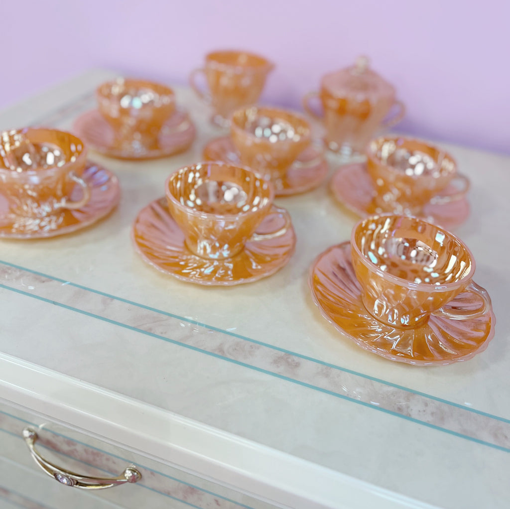 service cafe nacre orange vintage