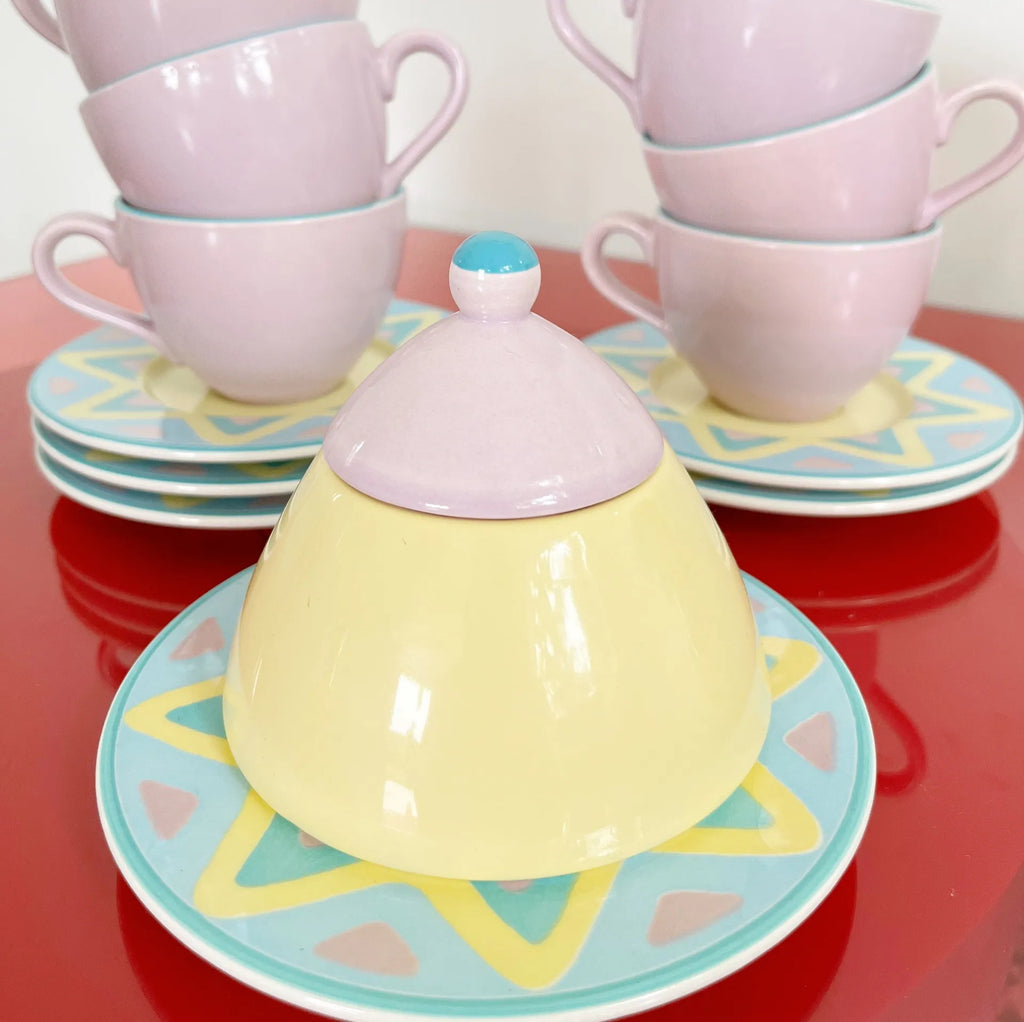 Service de tasses collection "Arizona", maison Pagnossin made in Italy, années 80 - Club Barbara