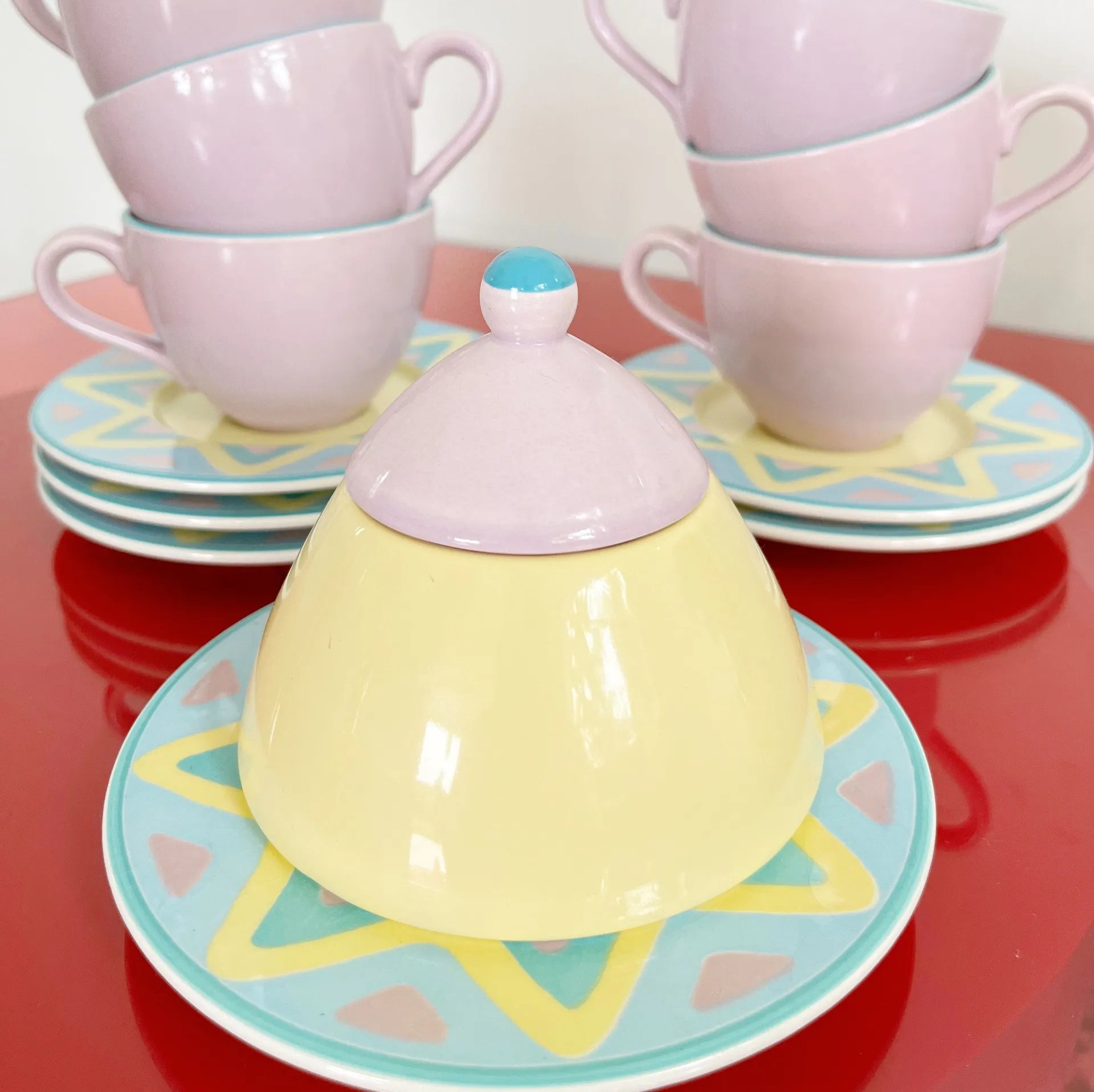 Service de tasses collection "Arizona", maison Pagnossin made in Italy, années 80 - Club Barbara