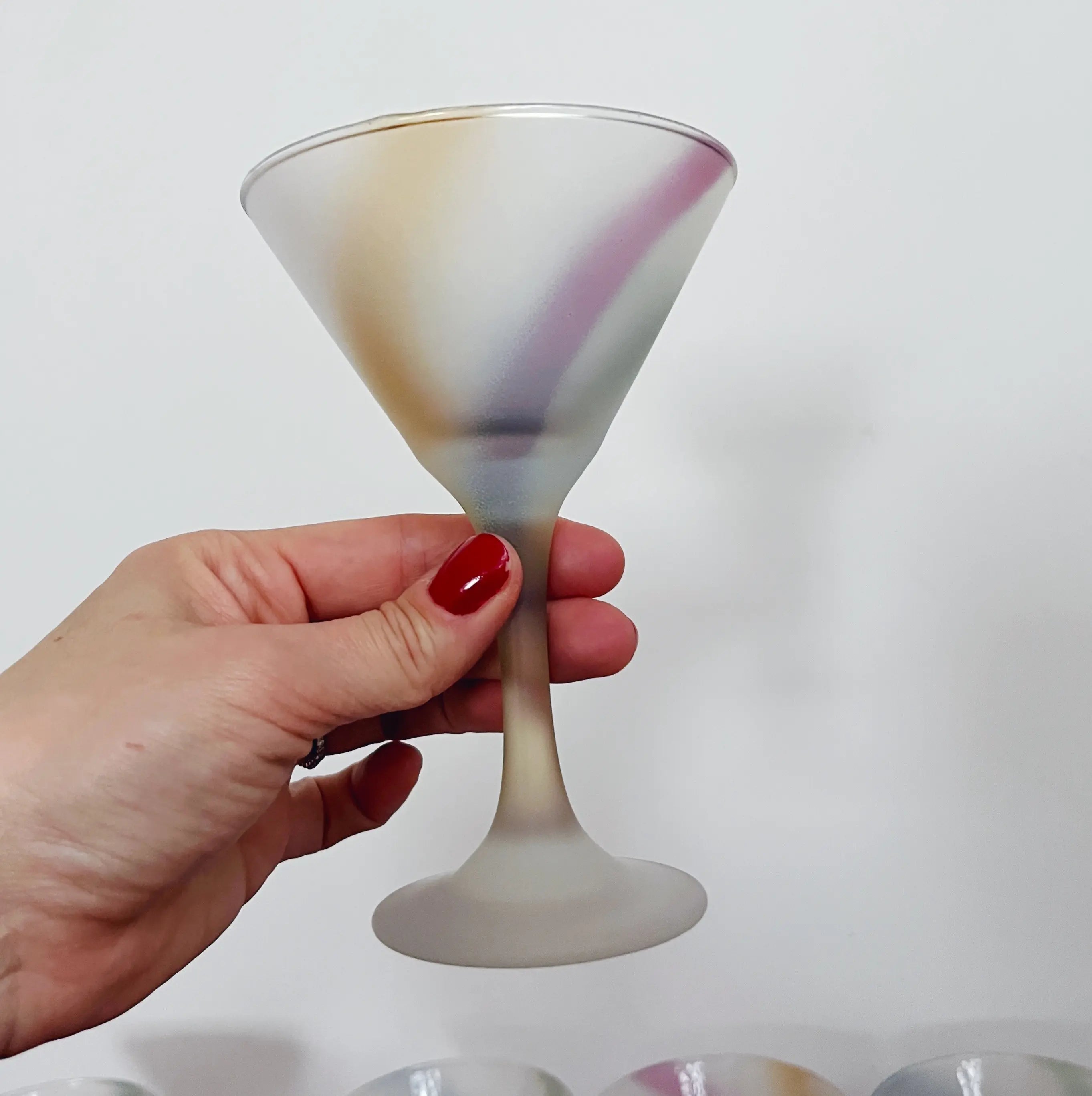 Verre à cocktail vintage forme conique verre dépoli Club Barbara
