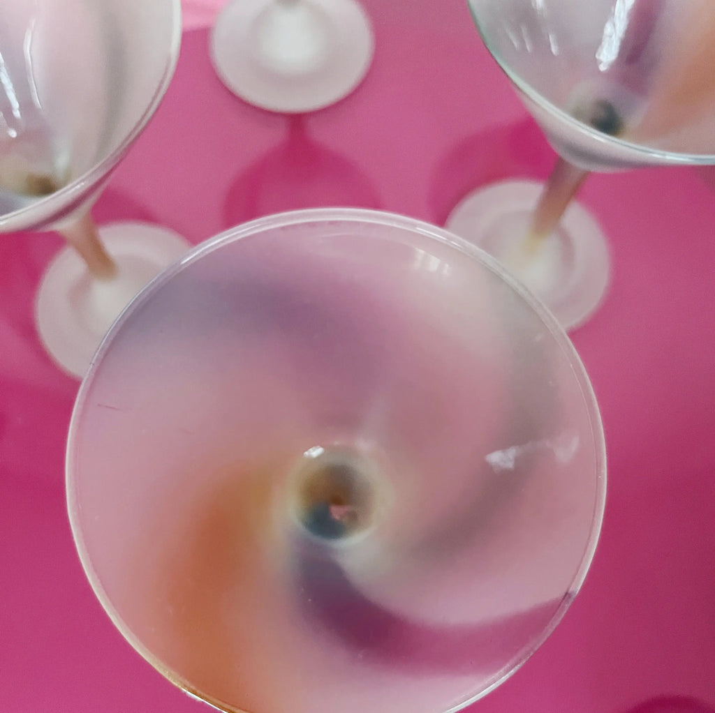 Verre à cocktail vintage forme conique verre dépoli Club Barbara
