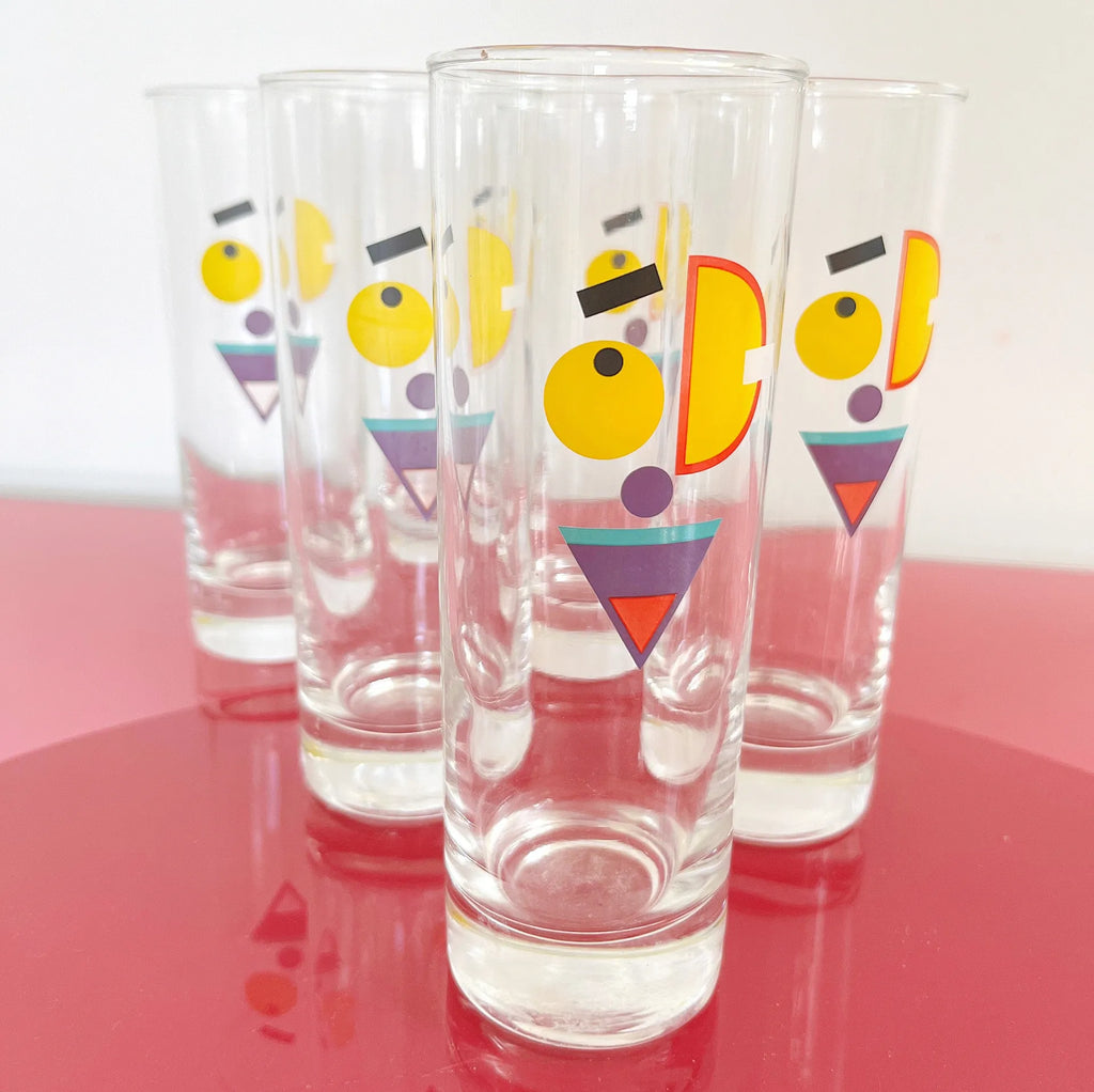 Service verres tubes vintage années 80 - Club Barbara