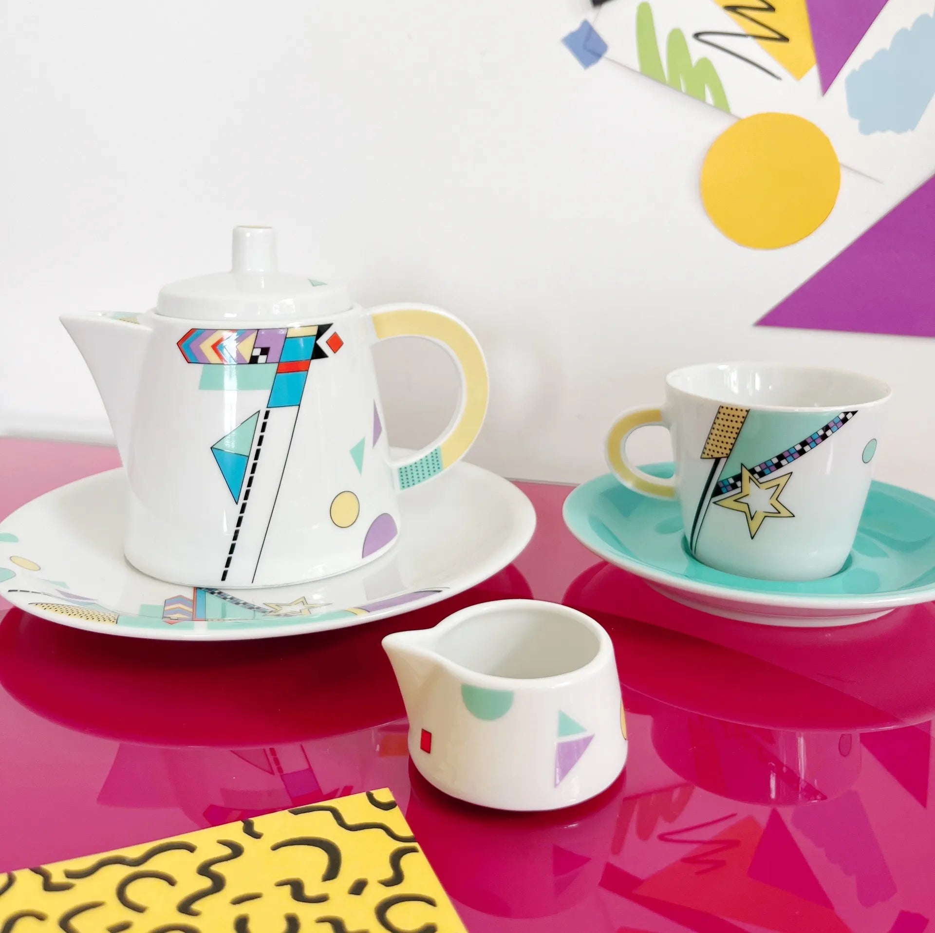 Set à café ou thé vintage Memphis Design - Club Barbara