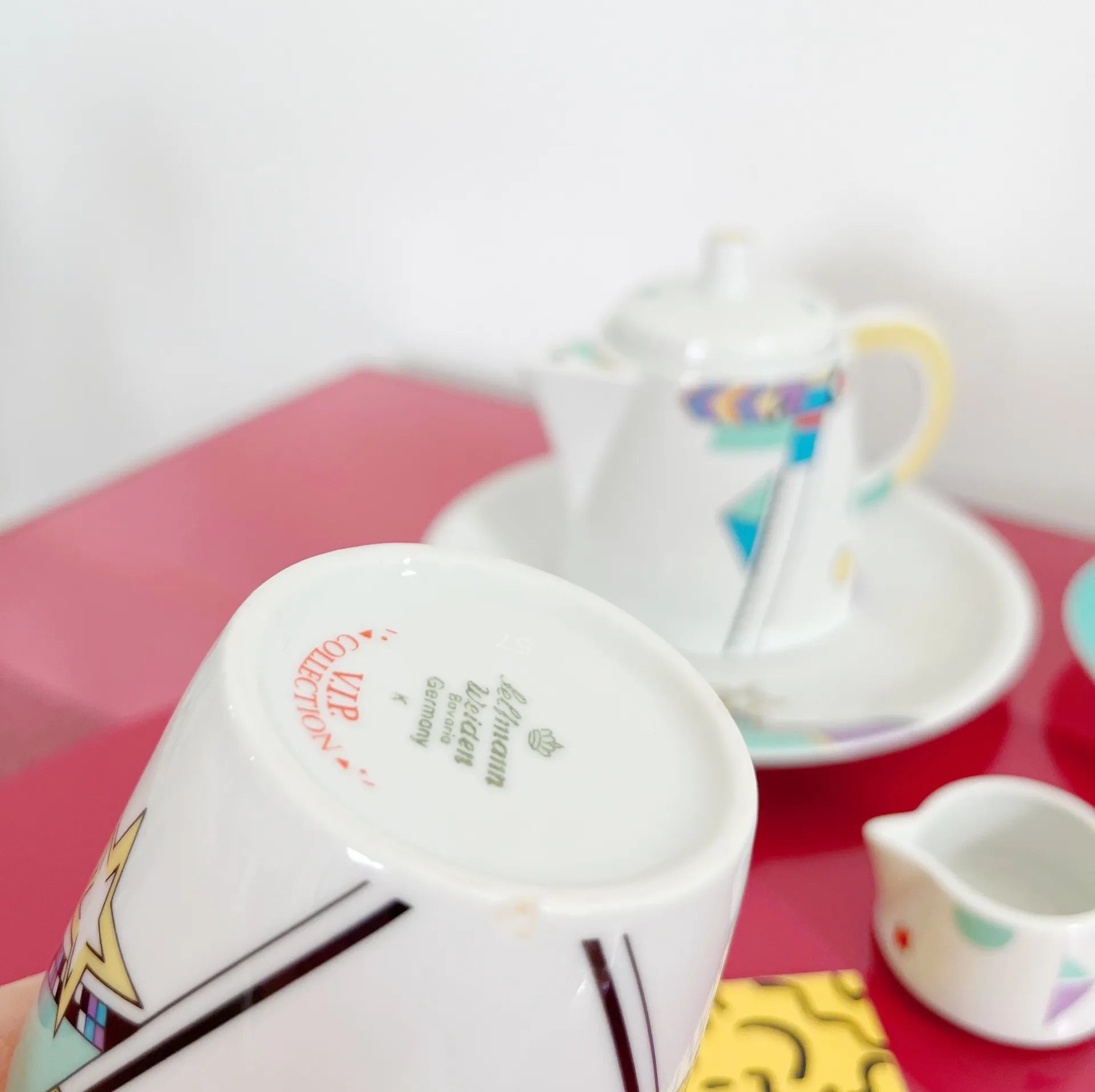 Set à café ou thé vintage Memphis Design - Club Barbara