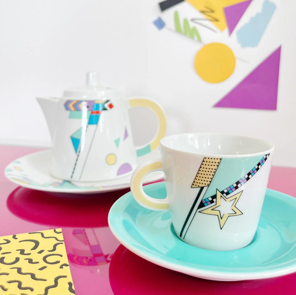 Set à café ou thé vintage Memphis Design - Club Barbara