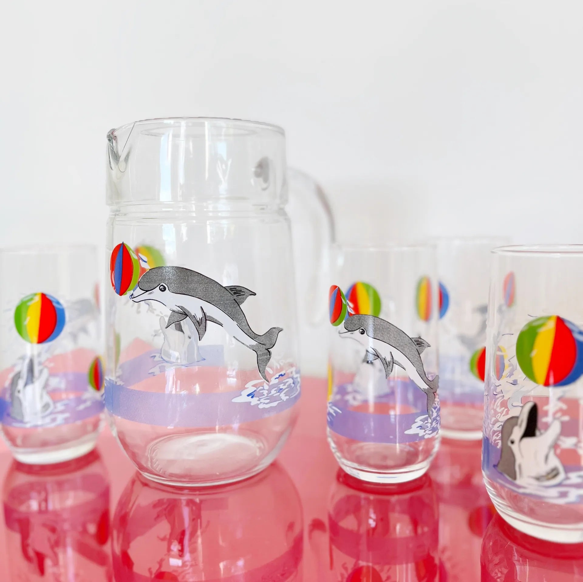 Set carafe & verres dauphins 80’s - Club Barbara