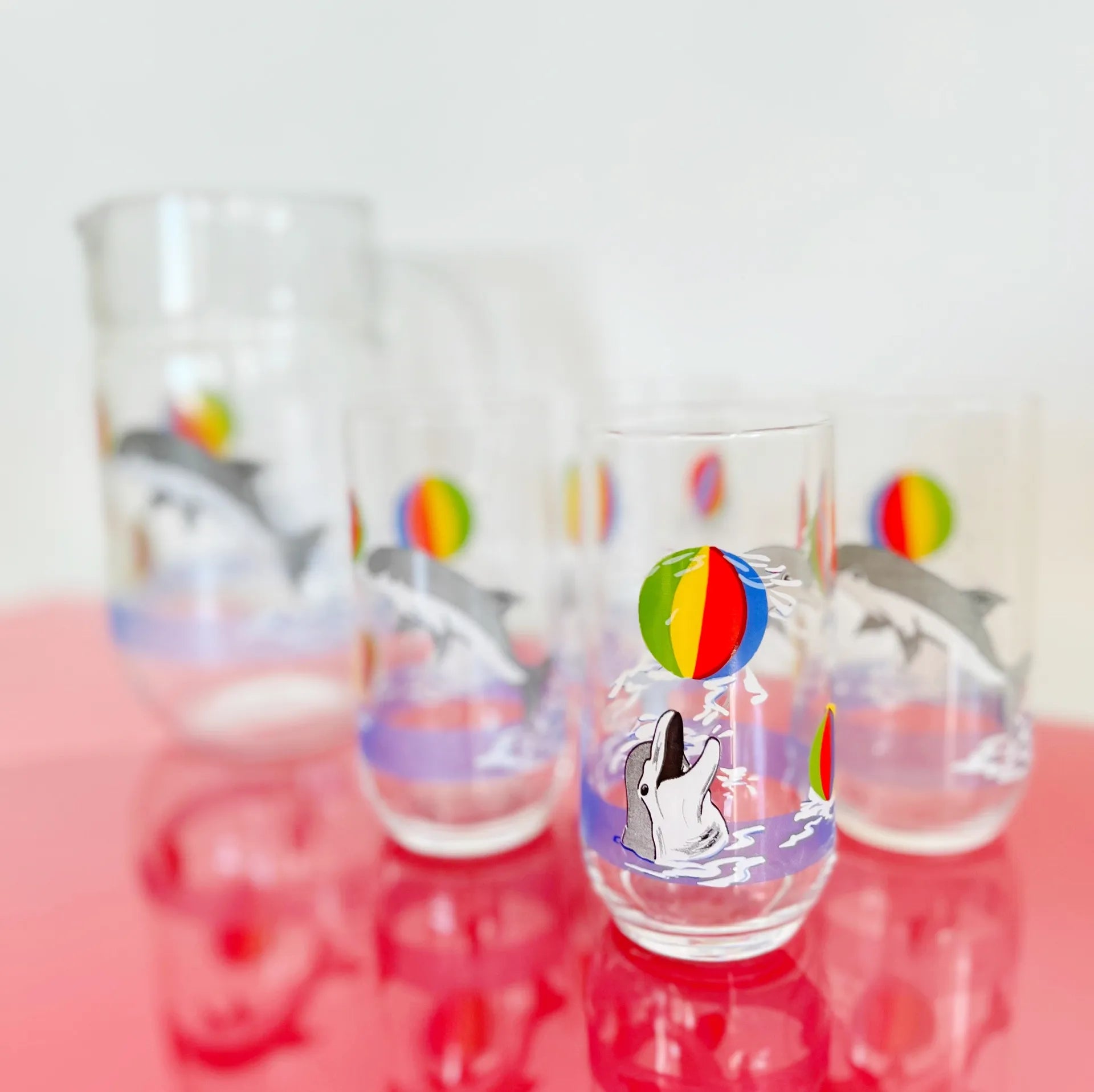 Set carafe & verres dauphins 80’s - Club Barbara