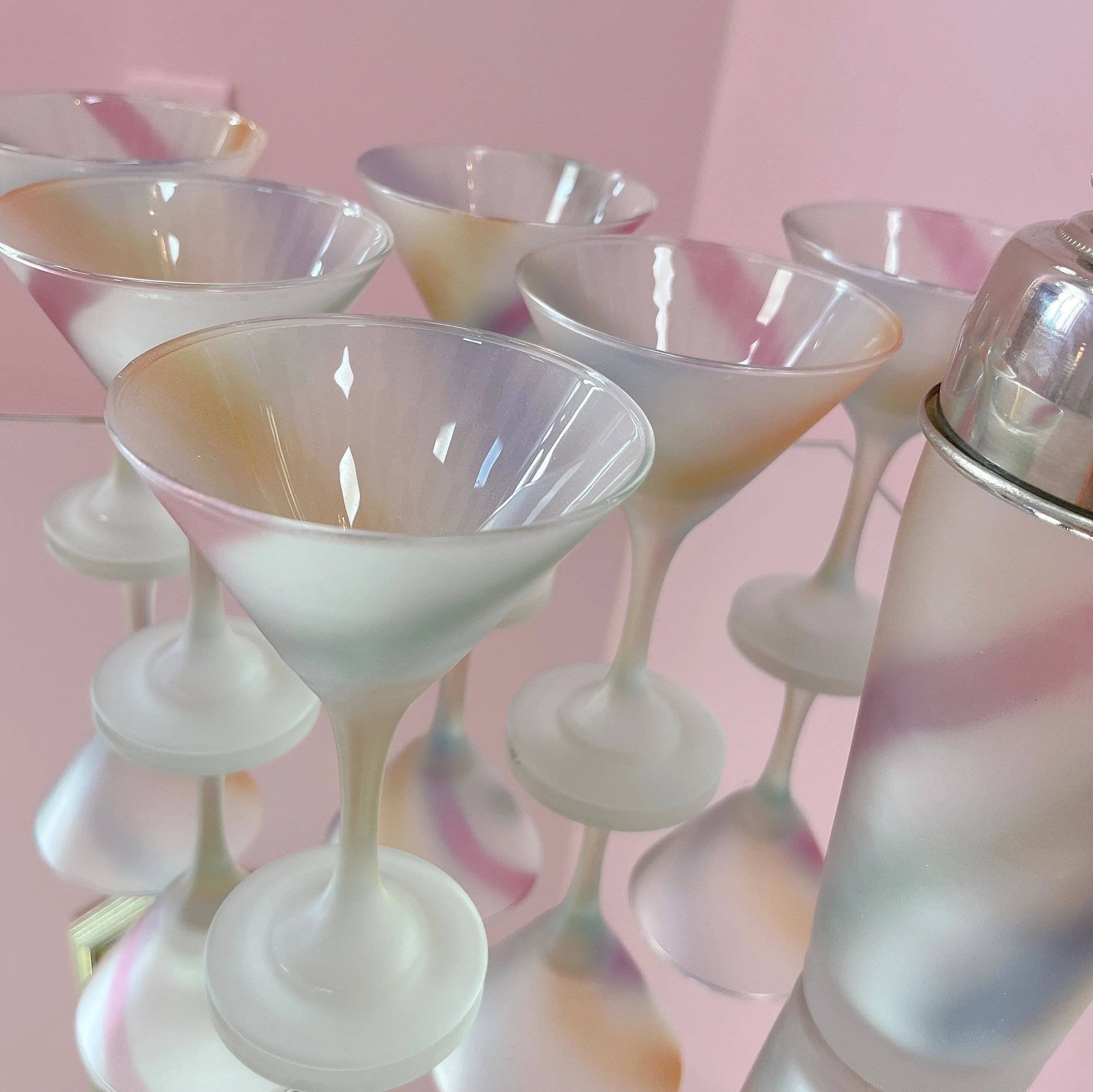 Service à cocktail Arlequin, années 80