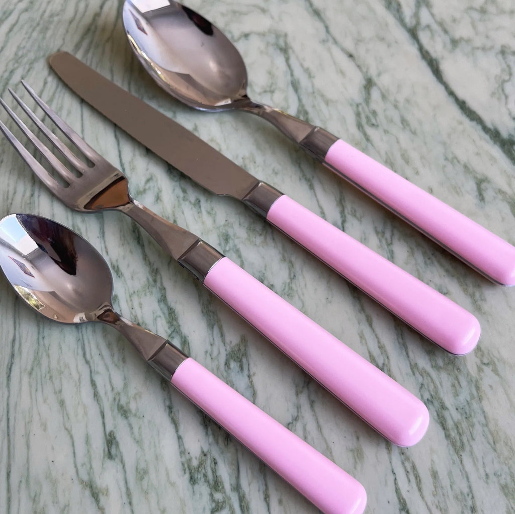 Set de 24 couverts rose Guy Degrenne – Made in France - Années 80 - Club Barbara