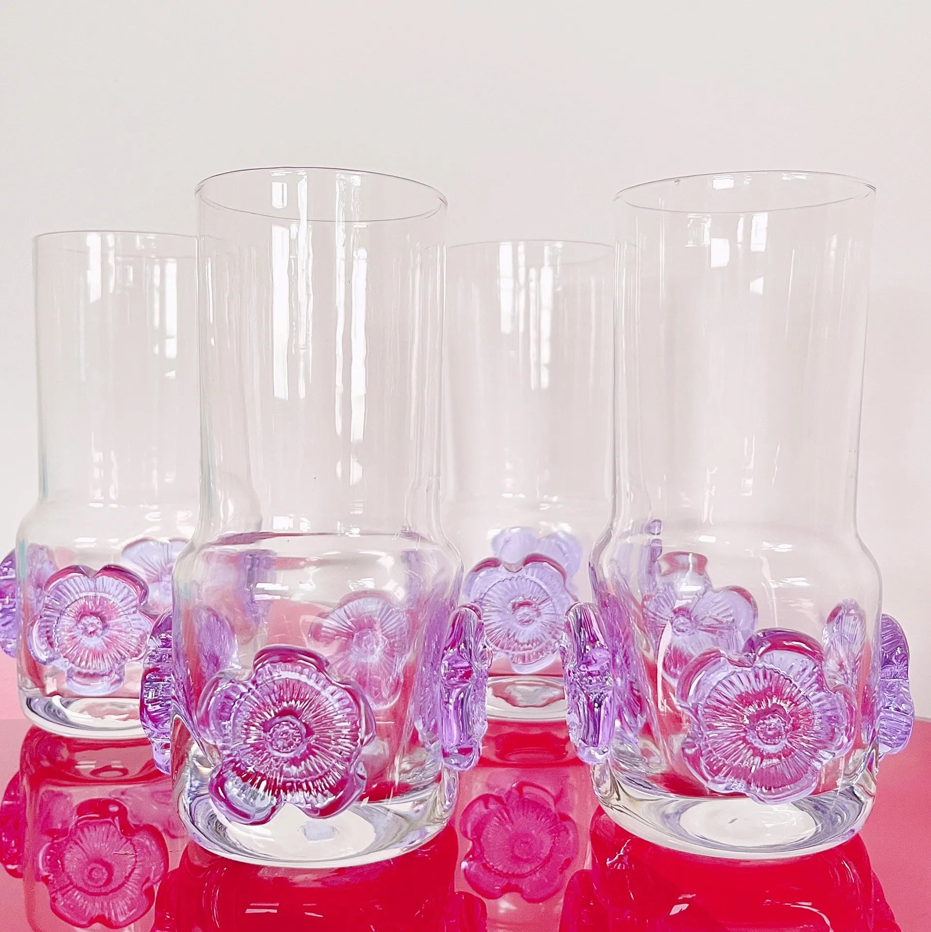 Set de 4 verres fleurs en cristal 70’s - Club Barbara