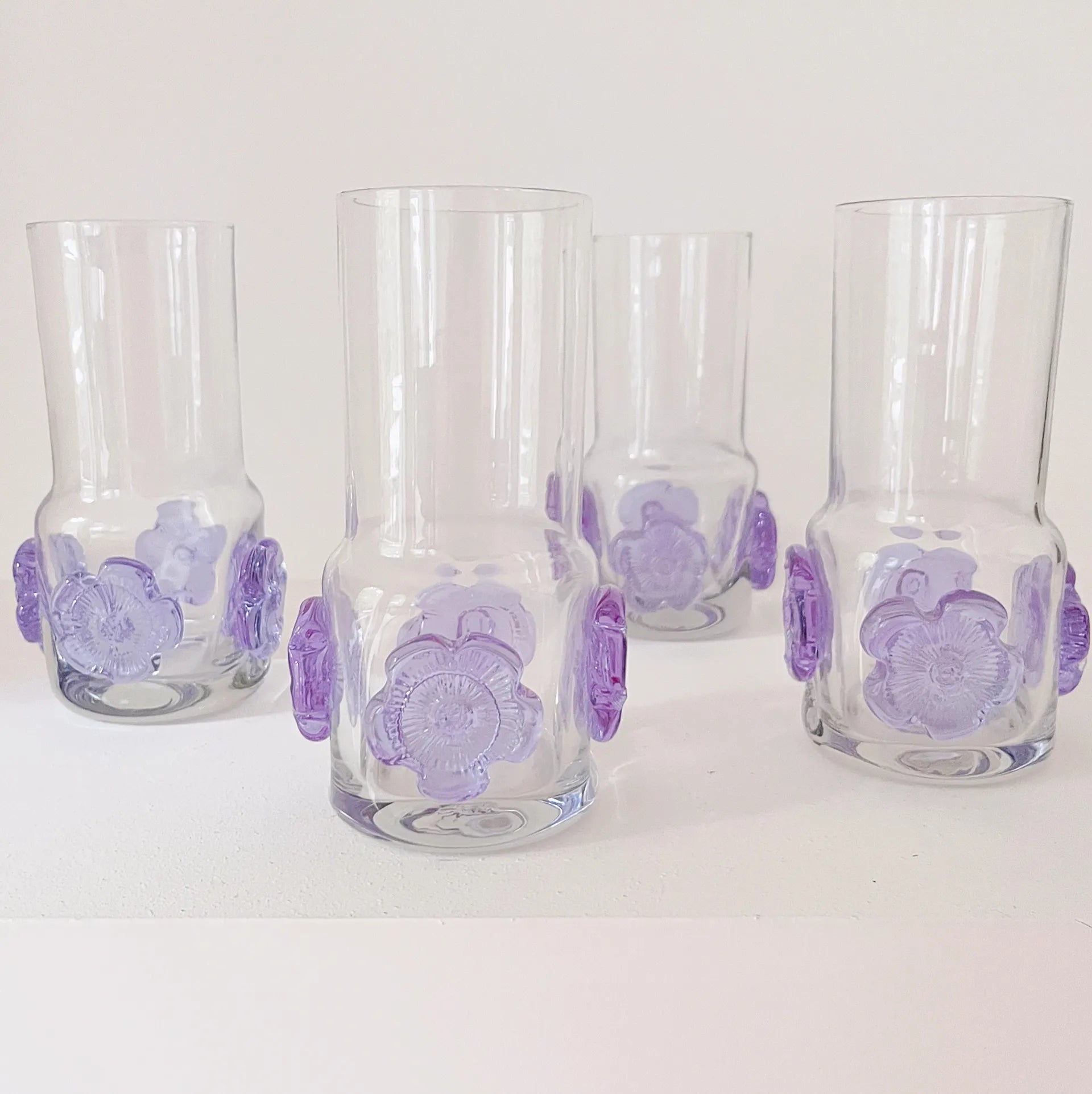 Set de 4 verres fleurs en cristal 70’s - Club Barbara