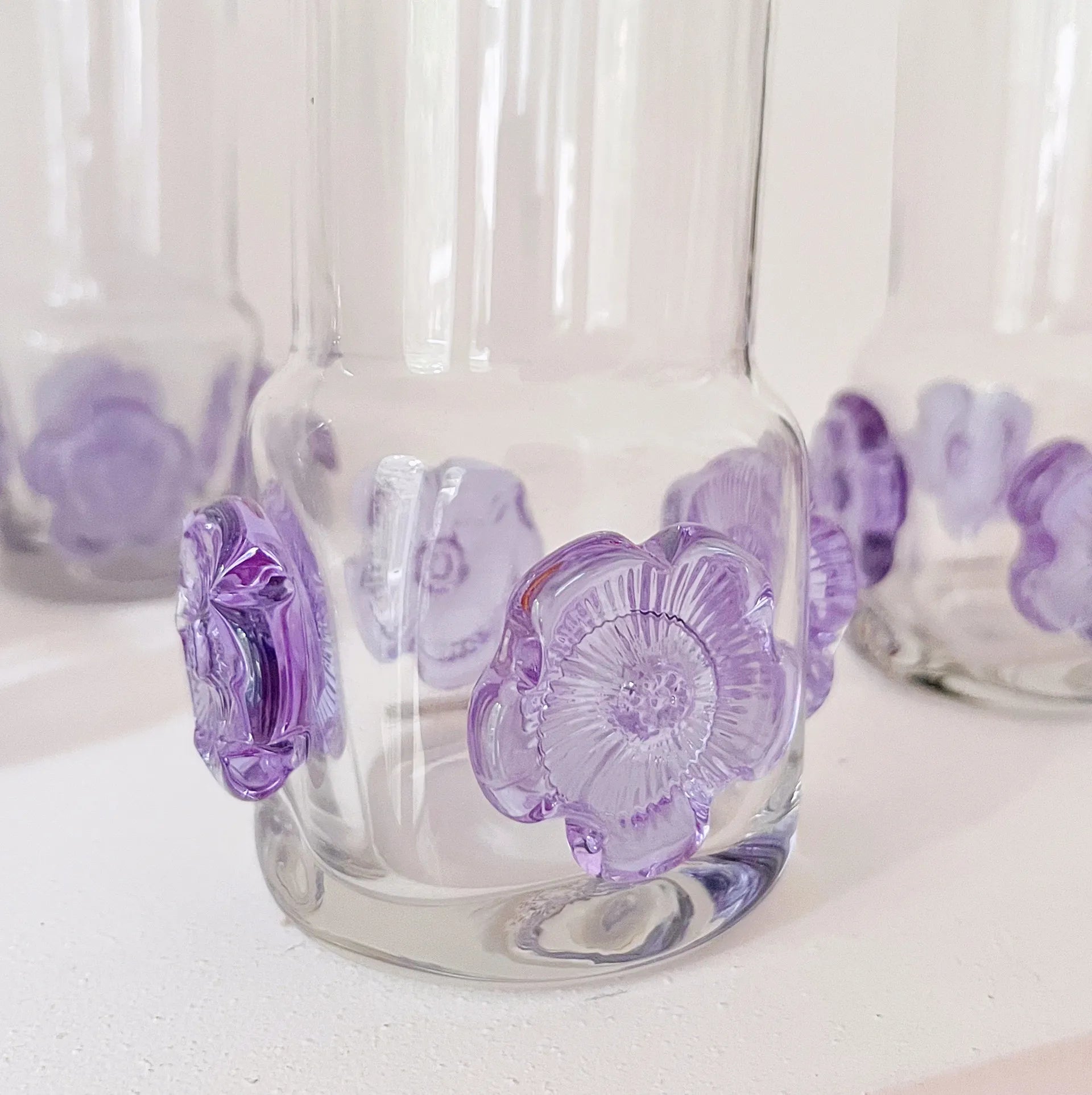Set de 4 verres fleurs en cristal 70’s - Club Barbara
