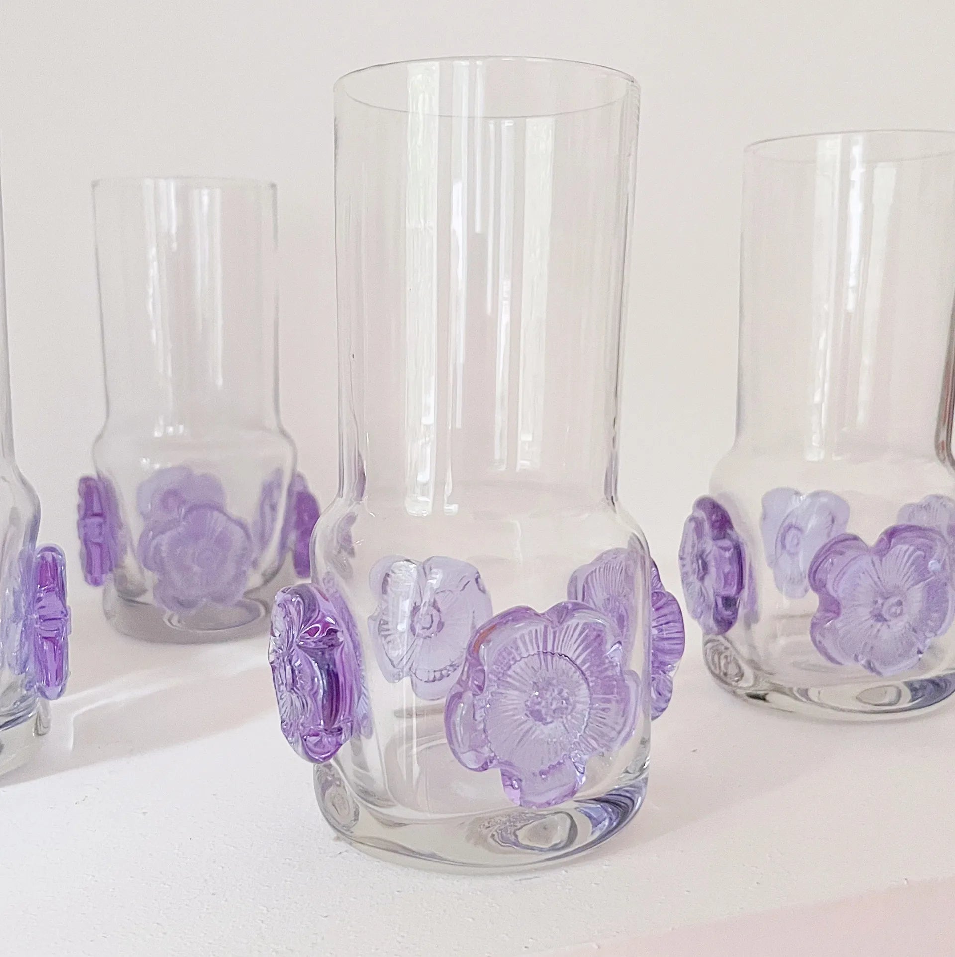Set de 4 verres fleurs en cristal 70’s - Club Barbara