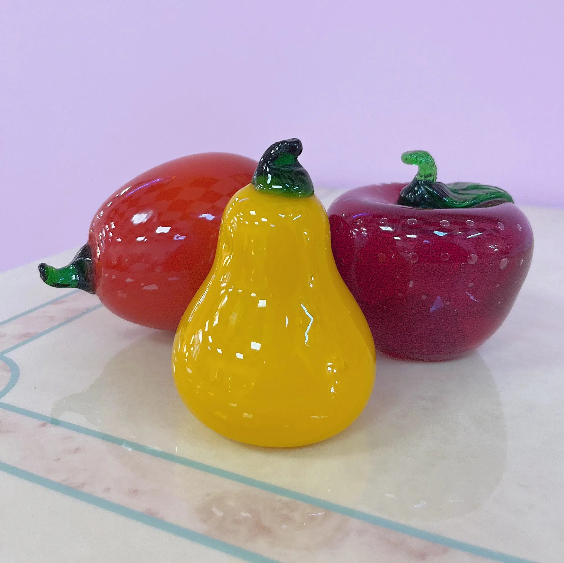 Set de fruits en verre soufflé, made in Italy, 1970 - Club Barbara