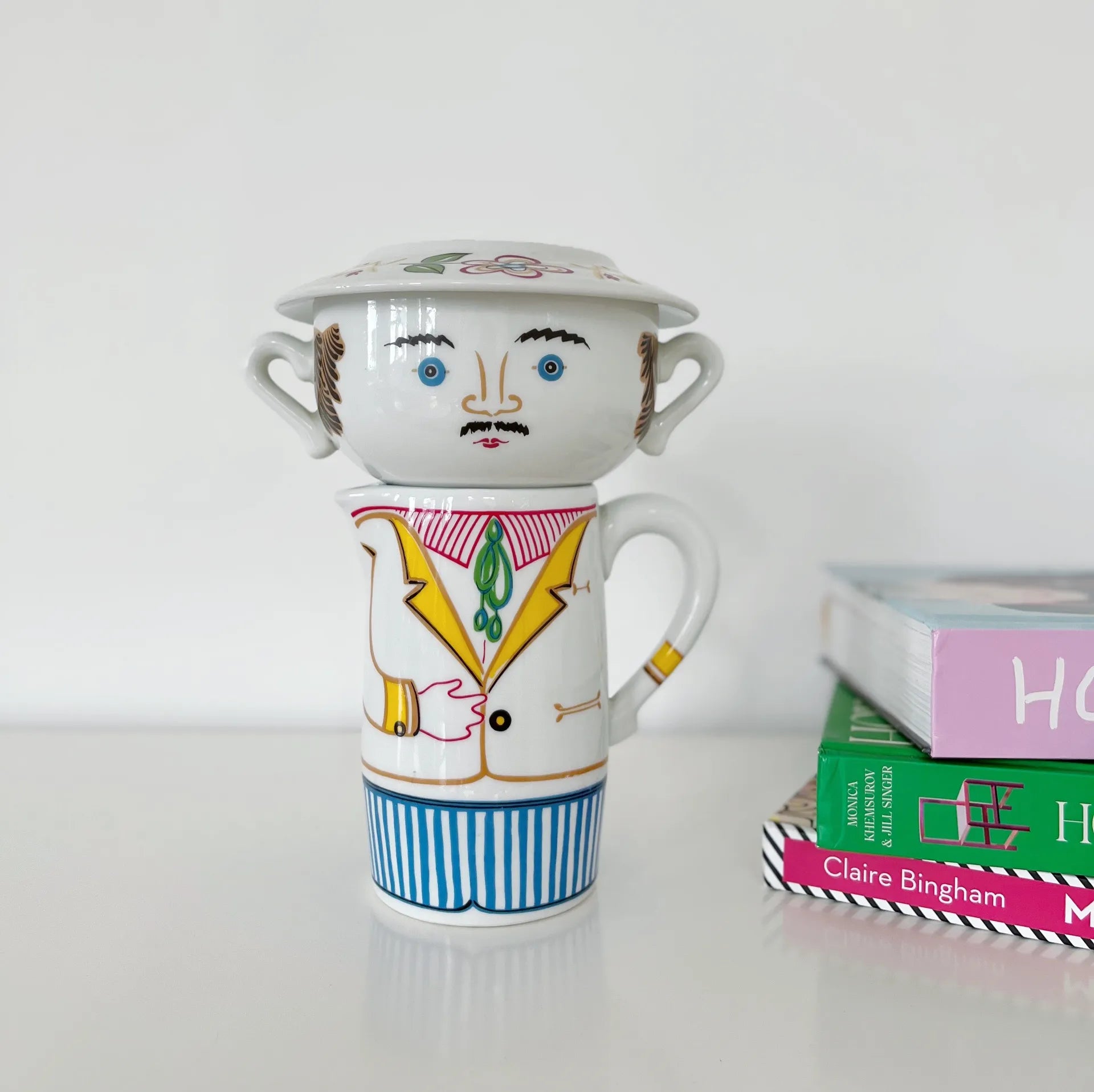 Set petit-déjeuner 70s en porcelaine, série Tête à Tête, « LUI » par Jean Hury - Club Barbara