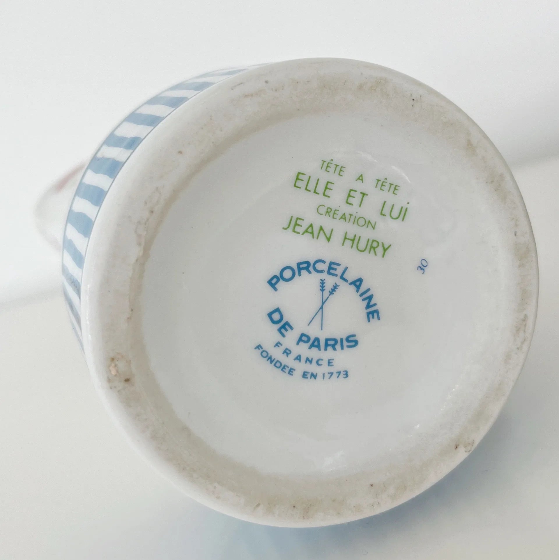 Set petit-déjeuner 70s en porcelaine, série Tête à Tête, « LUI » par Jean Hury - Club Barbara