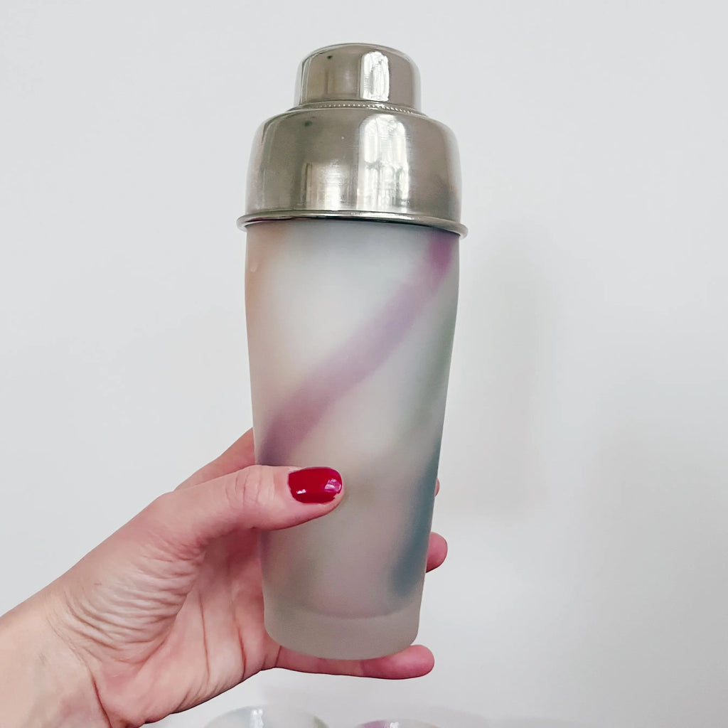 Shaker vintage en verre dépoli avec capuchon inox Club Barbara
