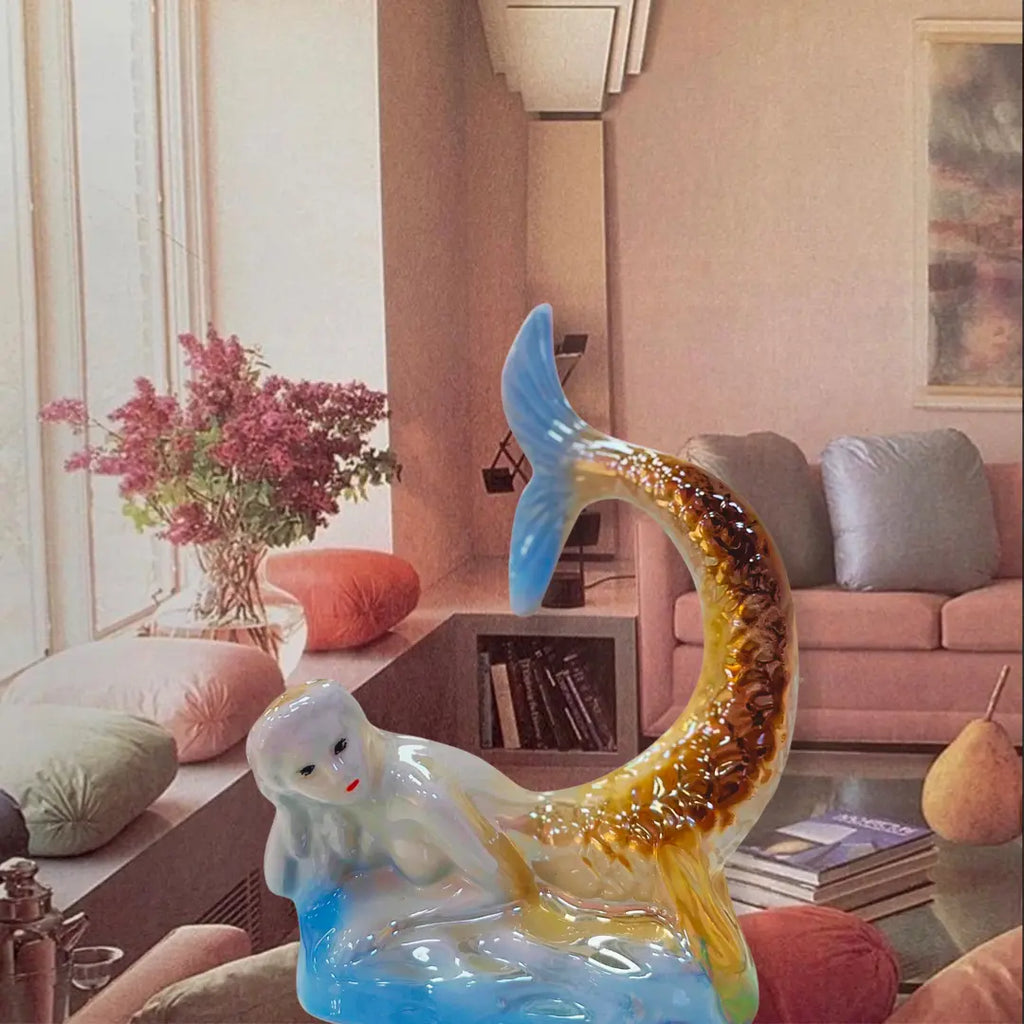 Iridescent Mermaid Figurine – Brazil, 1960s