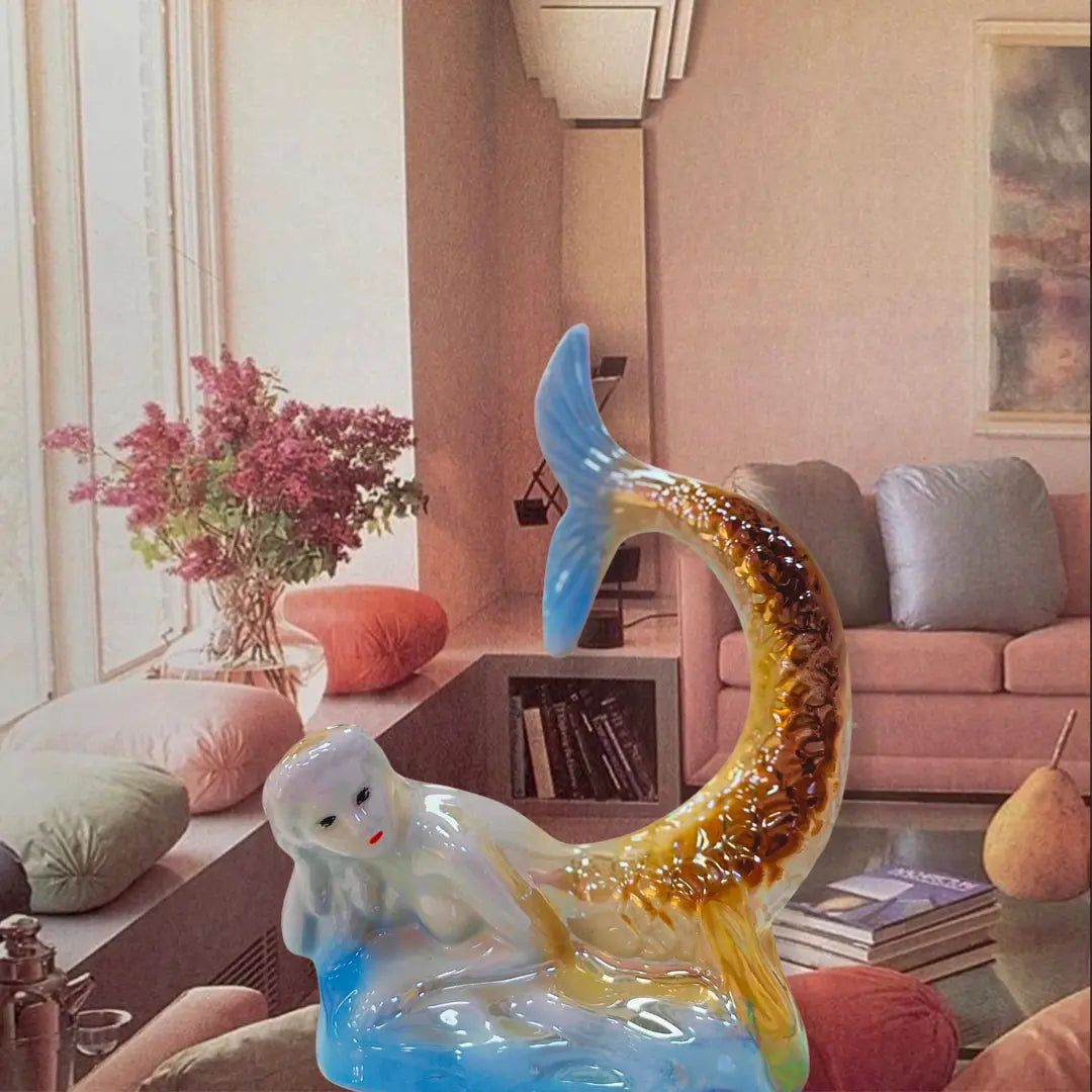 Iridescent Mermaid Figurine – Brazil, 1960s