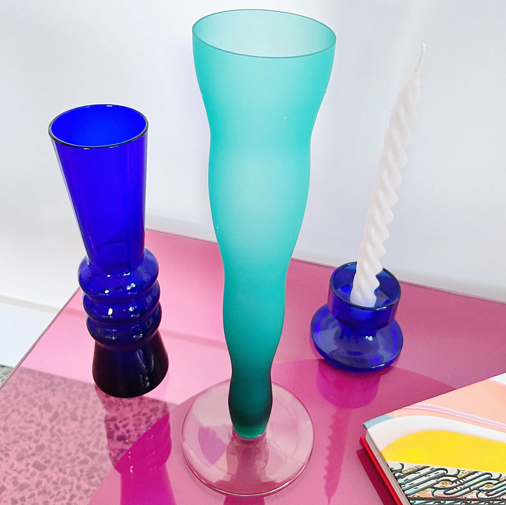 Soliflore design XL vintage en verre depoli - Club Barbara