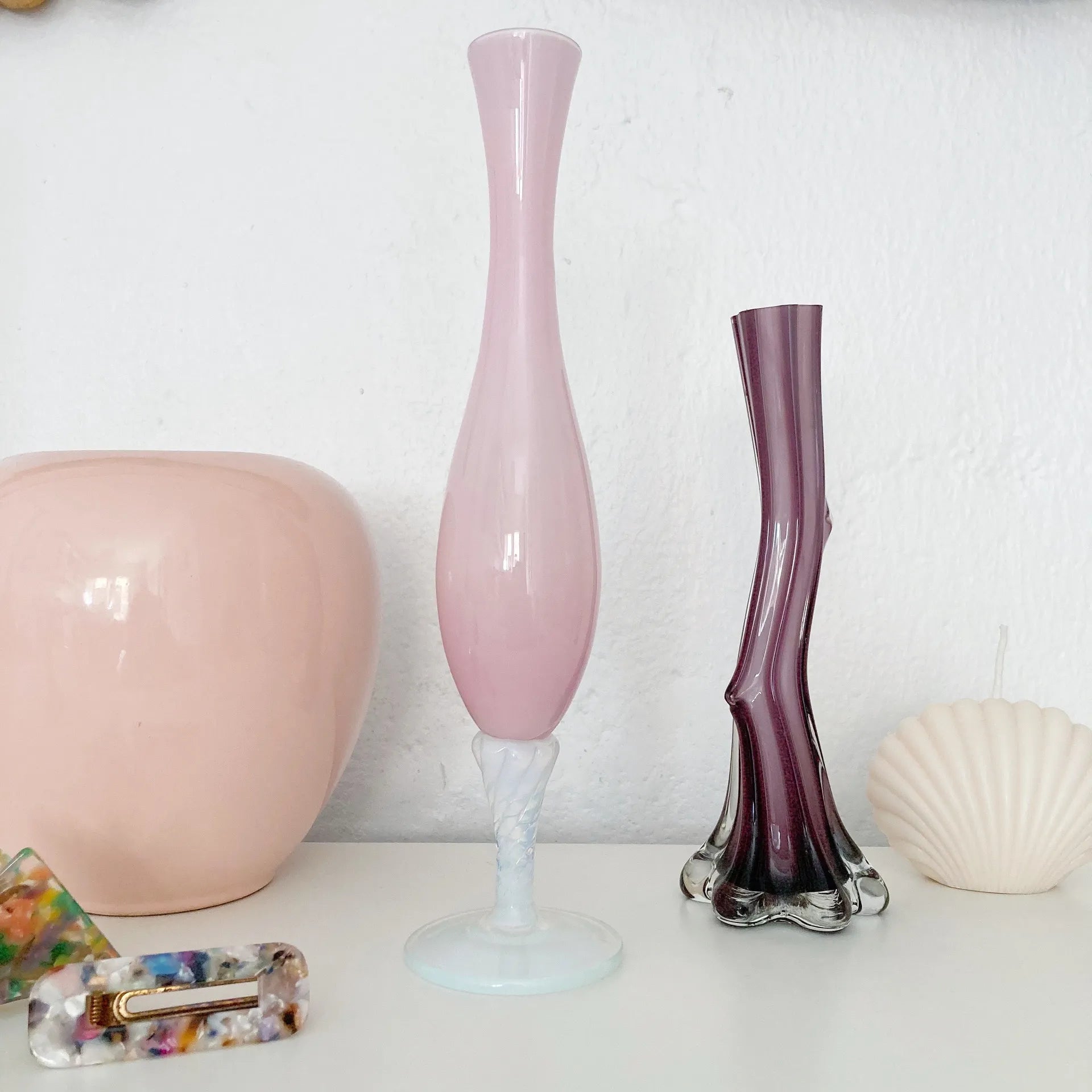 Soliflore en opaline rose pastel - Club Barbara