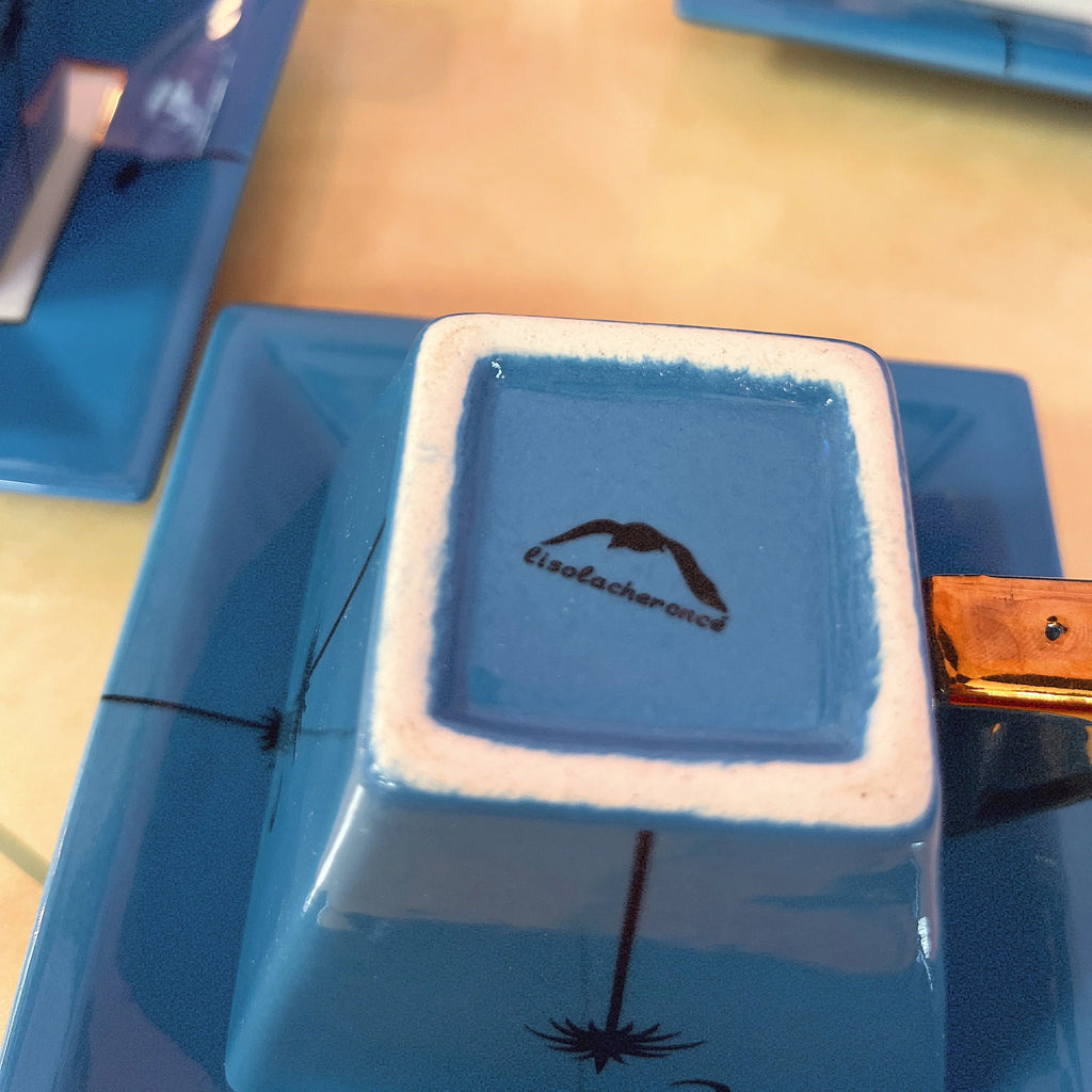 Sous-tasses vintage italiennes au décor géométrique années 80 Club Barbara
