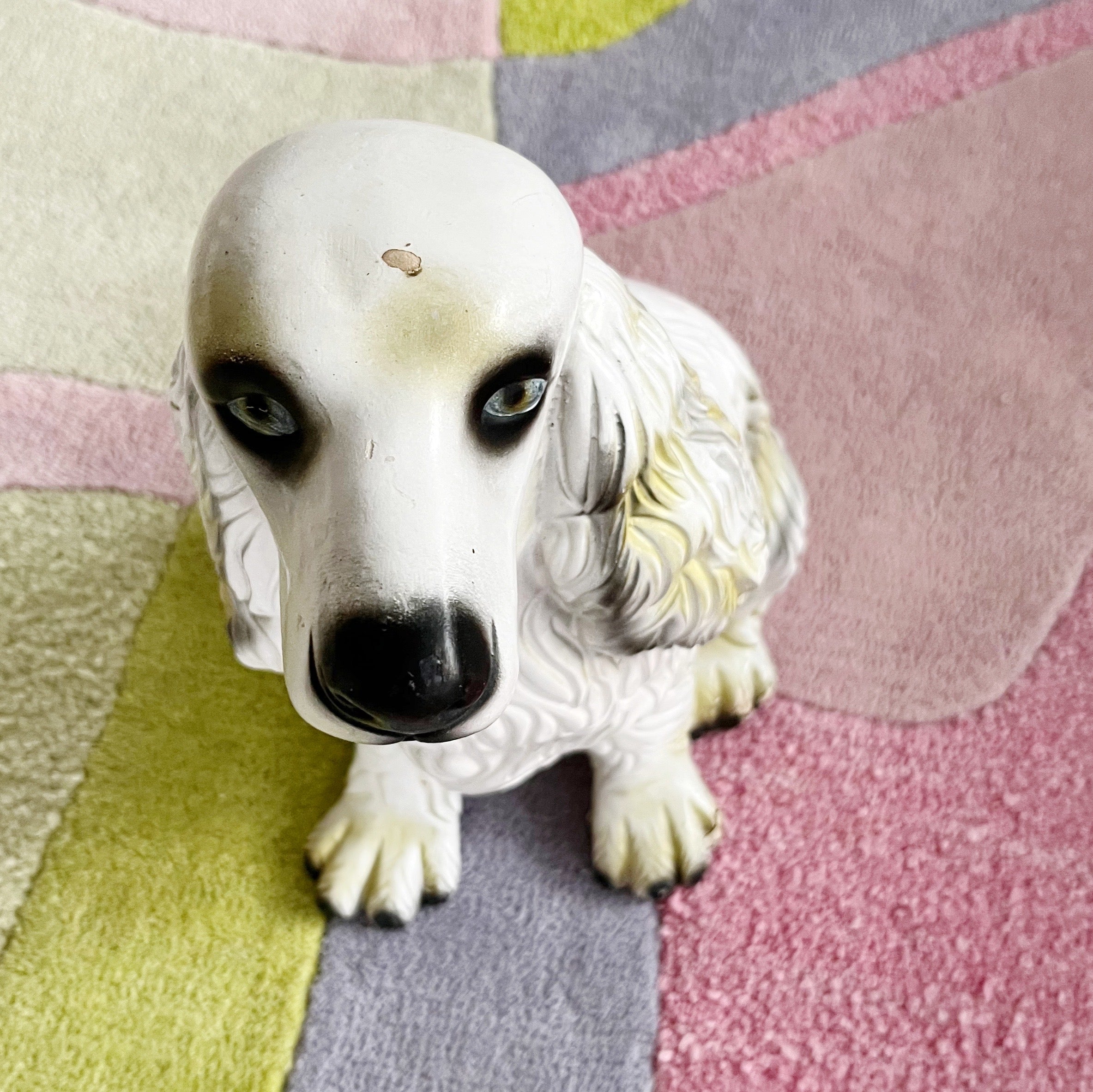 Statue cocker spaniel céramique vintage, années 70