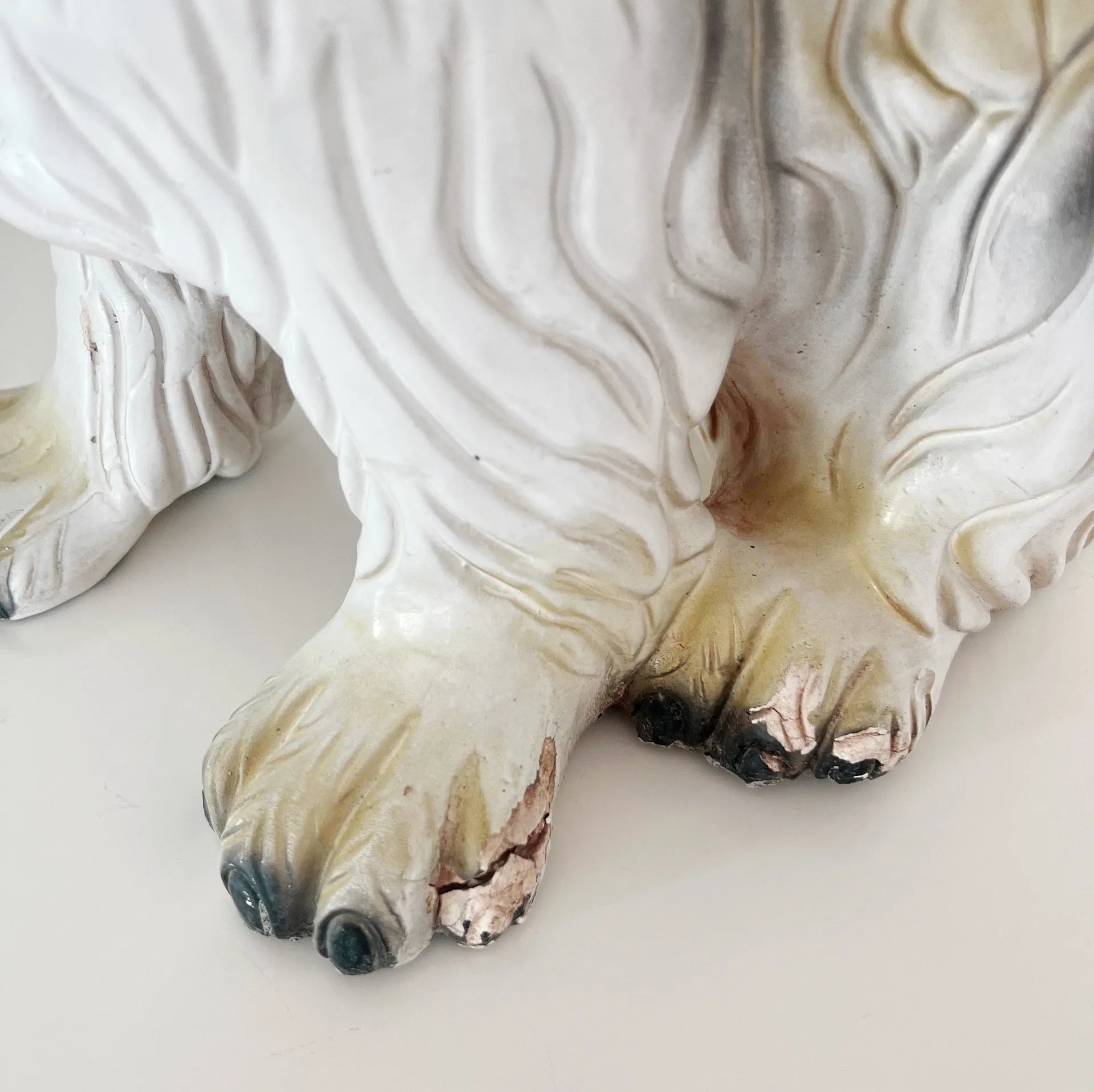 Statue cocker spaniel céramique vintage, années 70 - Club Barbara