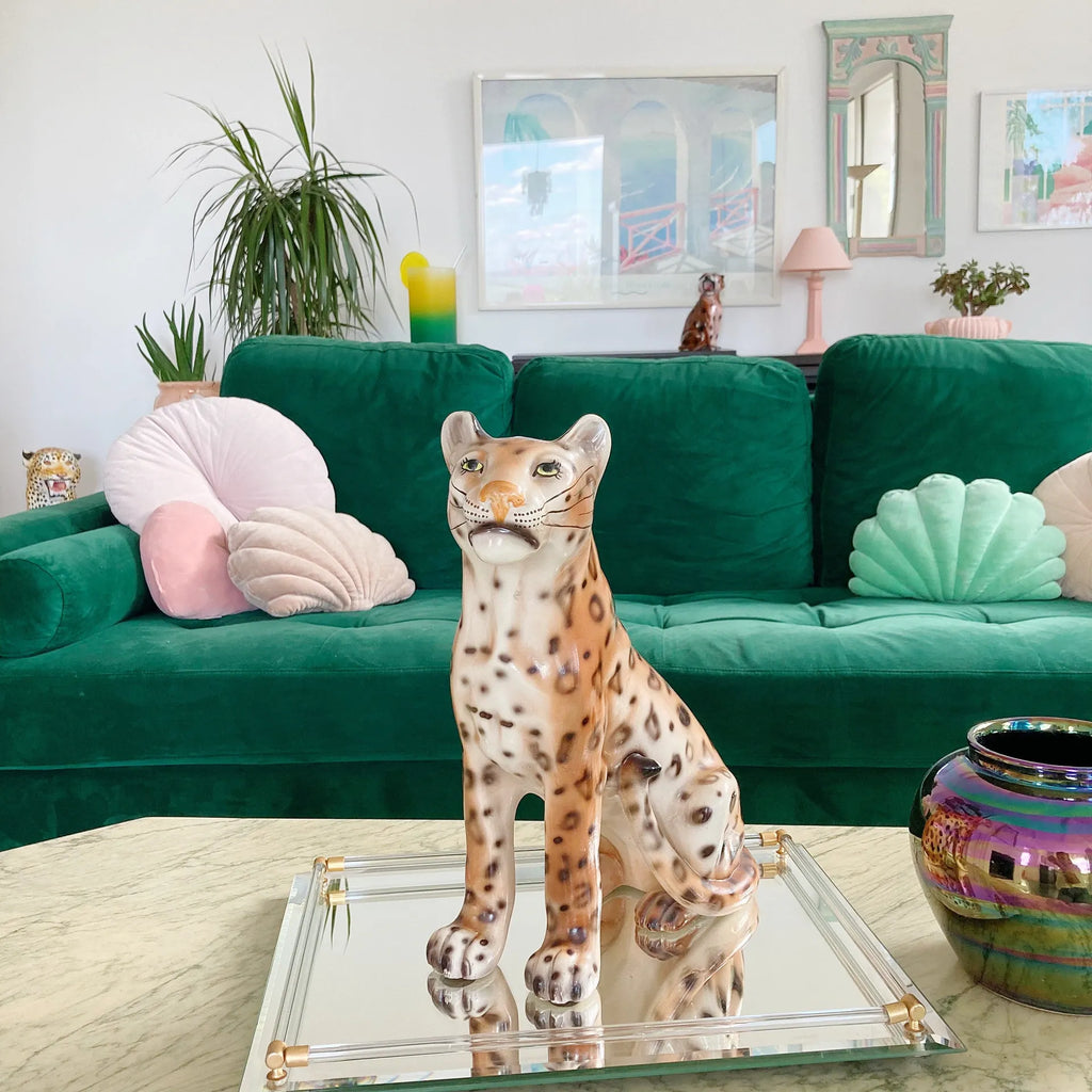 Statue leopard en céramique - Club Barbara