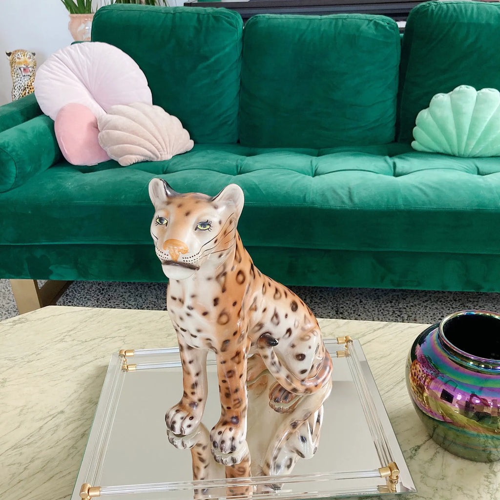 Statue leopard en céramique - Club Barbara
