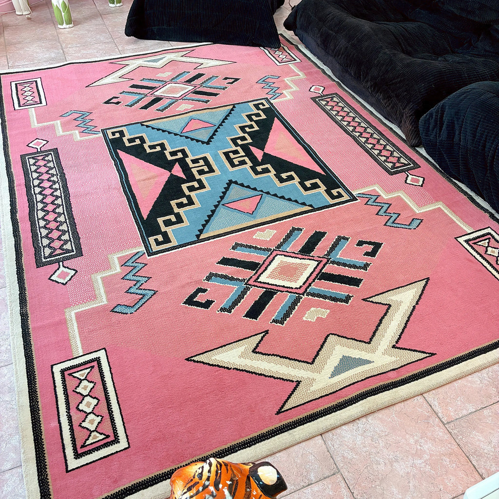 Grand tapis Navajo vintage de salon, format 190 x 270 cm
