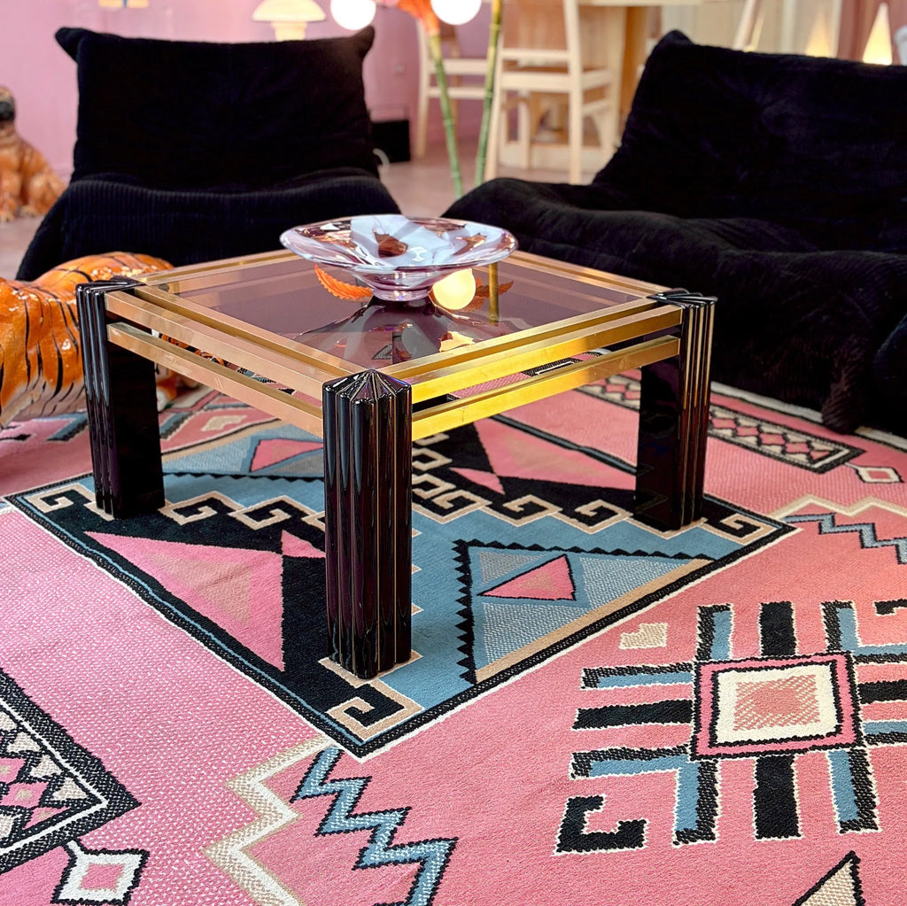 Tapis vintage Navajo rose poudré des années 80, 190 x 270 cm
