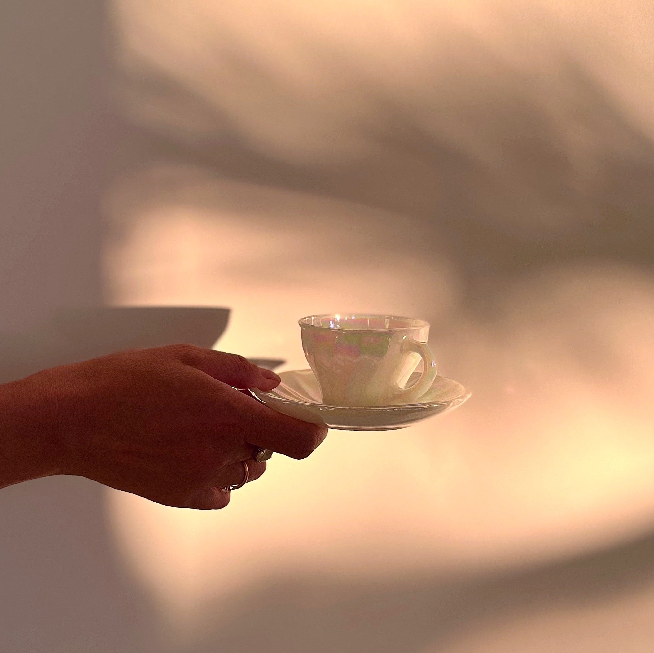 tasses cafe vintage iridescentes