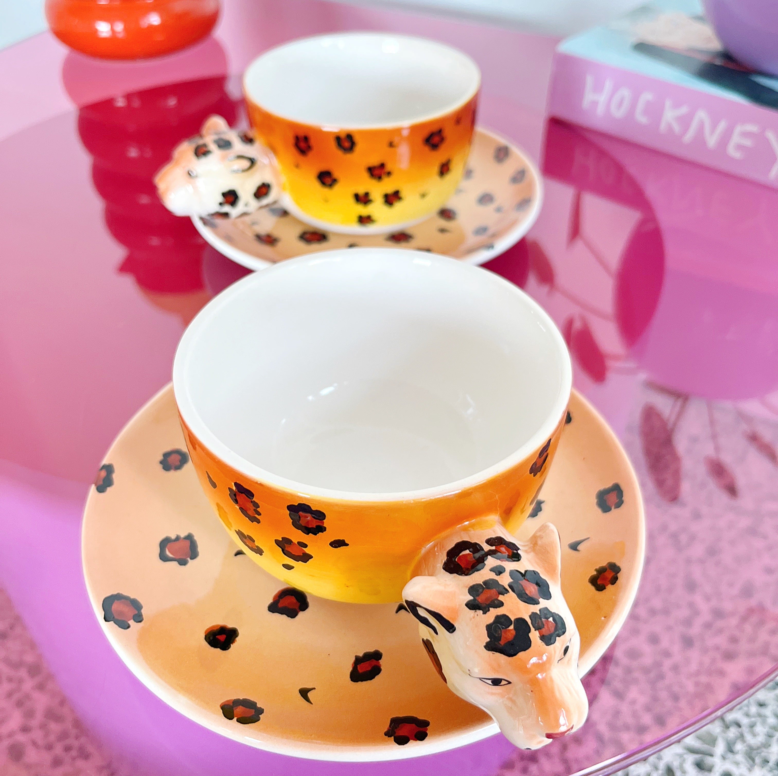 Tasses XXL ceramique léopard vintage