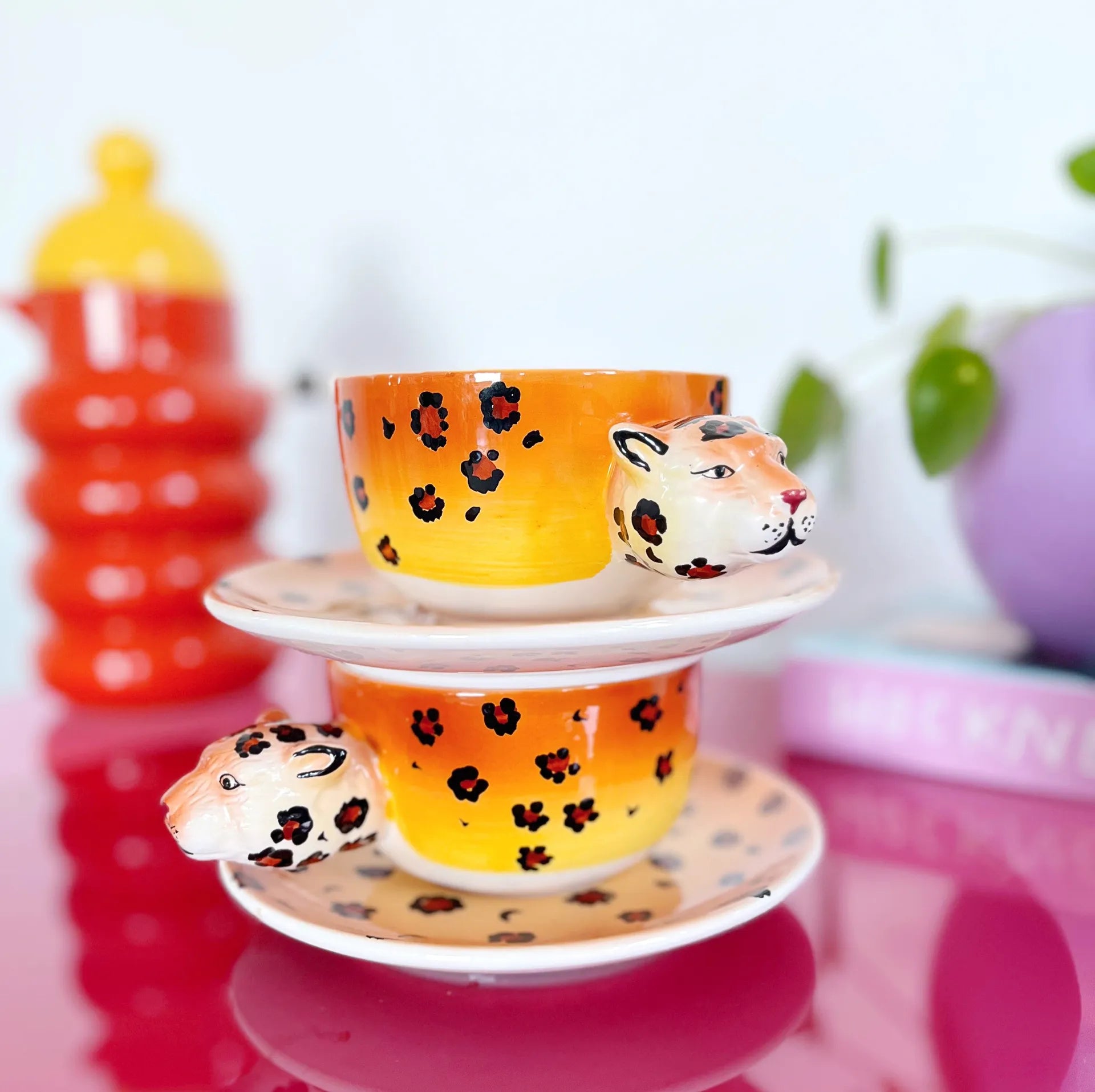 Tasses XXL ceramique léopard vintage - Club Barbara