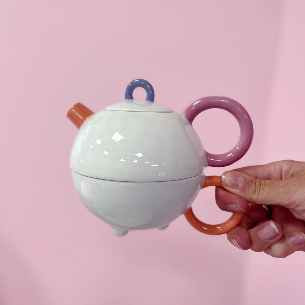 Théière collection Fantasia Memphis Design, années 80, par Matteo Thun